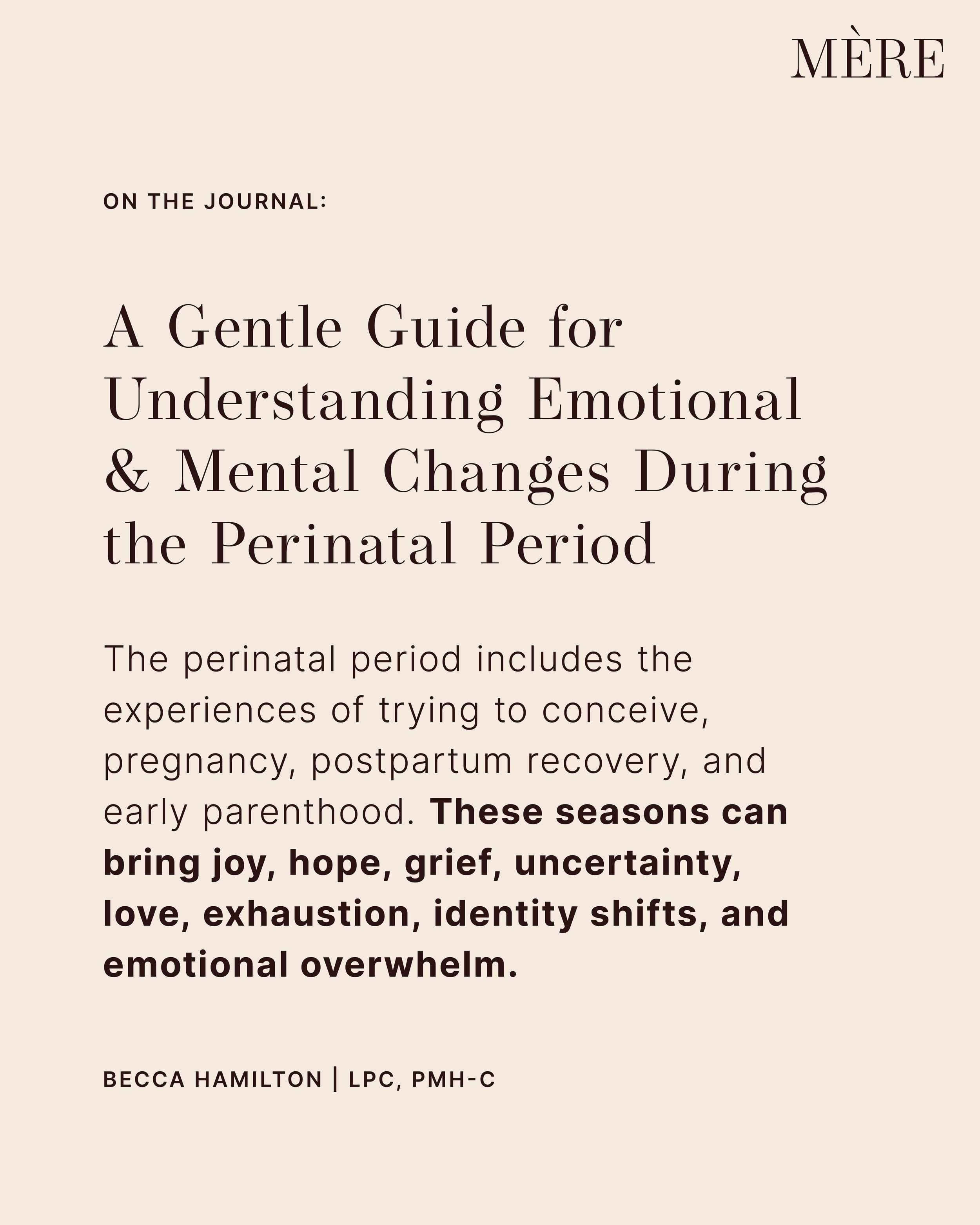 A Gentle Guide for Understanding Emotional &amp; Mental Changes During the Perinatal Period