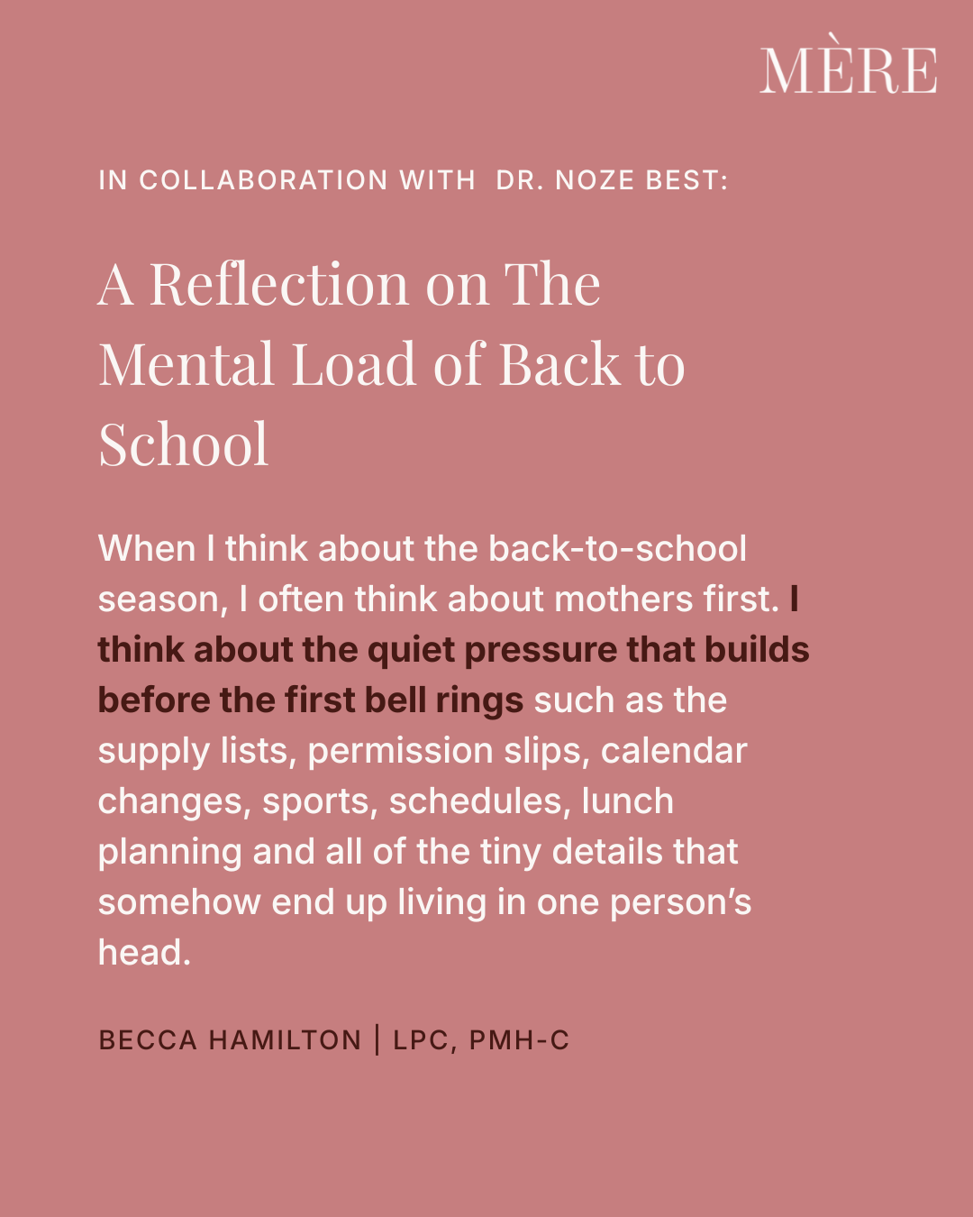 The Mental Load of Back to School