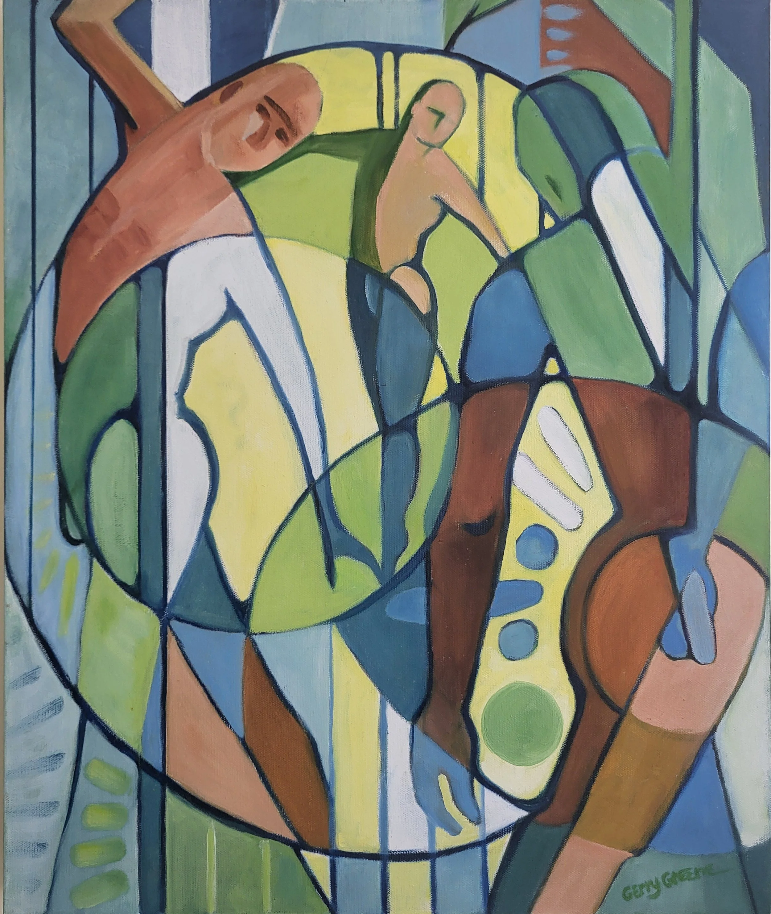 THREE MALES DANCING 20X24