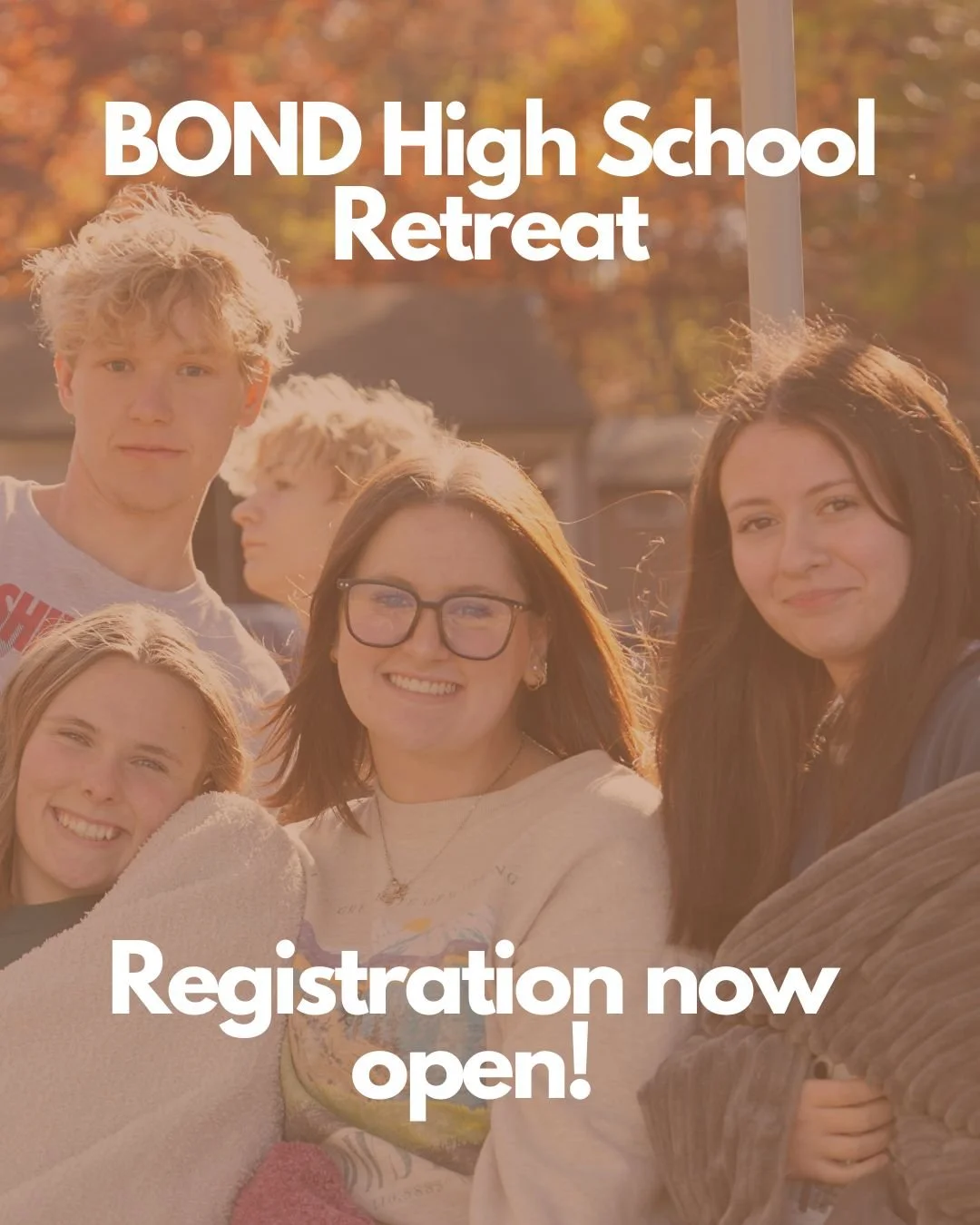 BOND is less than a month away!
BOND will be the evening of Oct 24th through the morning of the 26th and is for our high school aged campers.
We can't wait to see you, sing together, laugh together, learn together, and meet some of our first timers.
