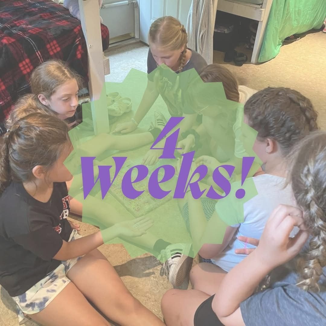 Our first camp of the summer, Primary Camp, is 4 weeks away! 
The others after that are Senior, Junior, then Intermediate!
Our deans are working hard to purchase and plan for their weeks along with finalizing their staff.
We are all so pumped to see 