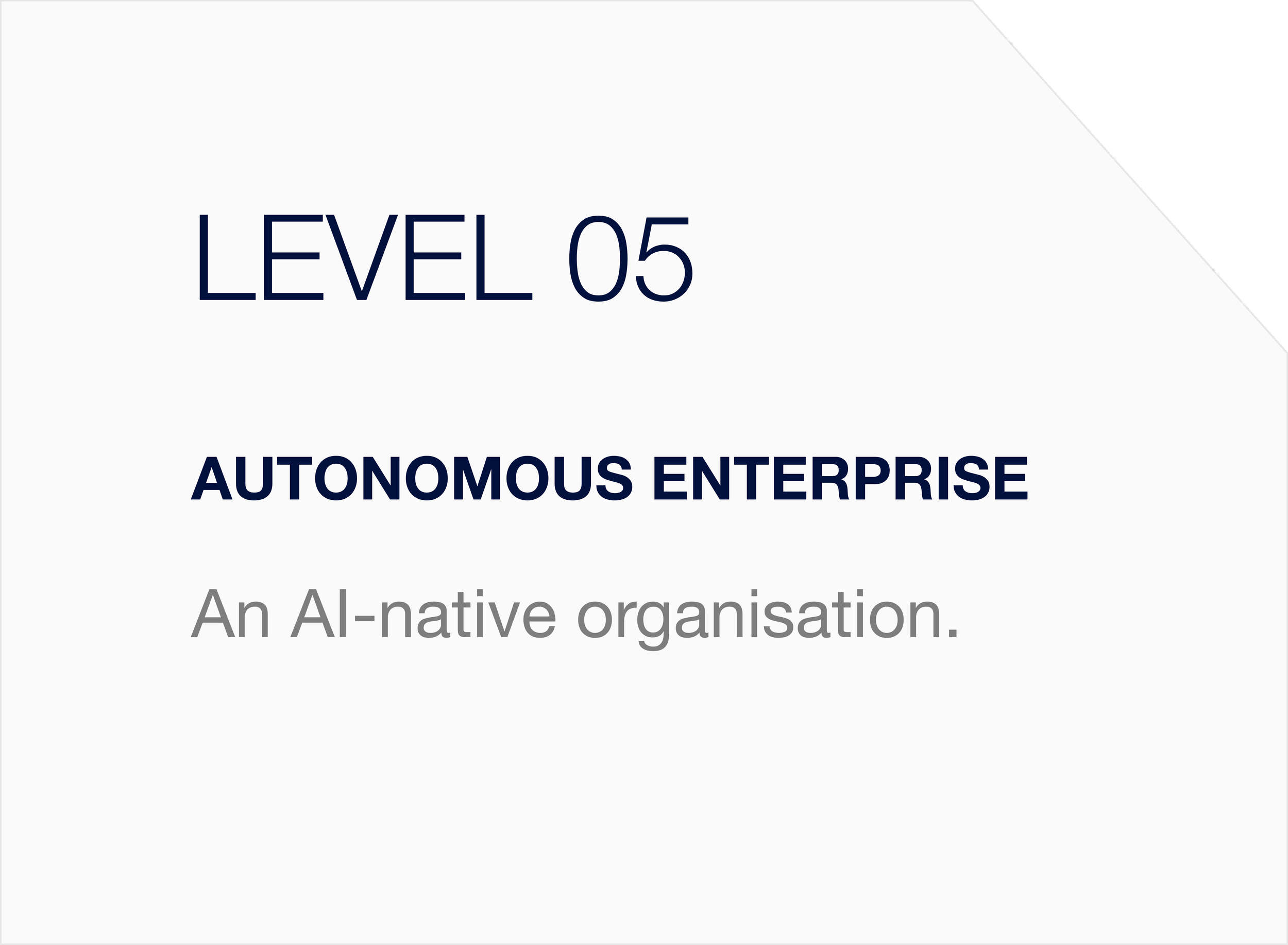 LEVEL 05 l Autonomous enterprise  - An AI-native organisation.