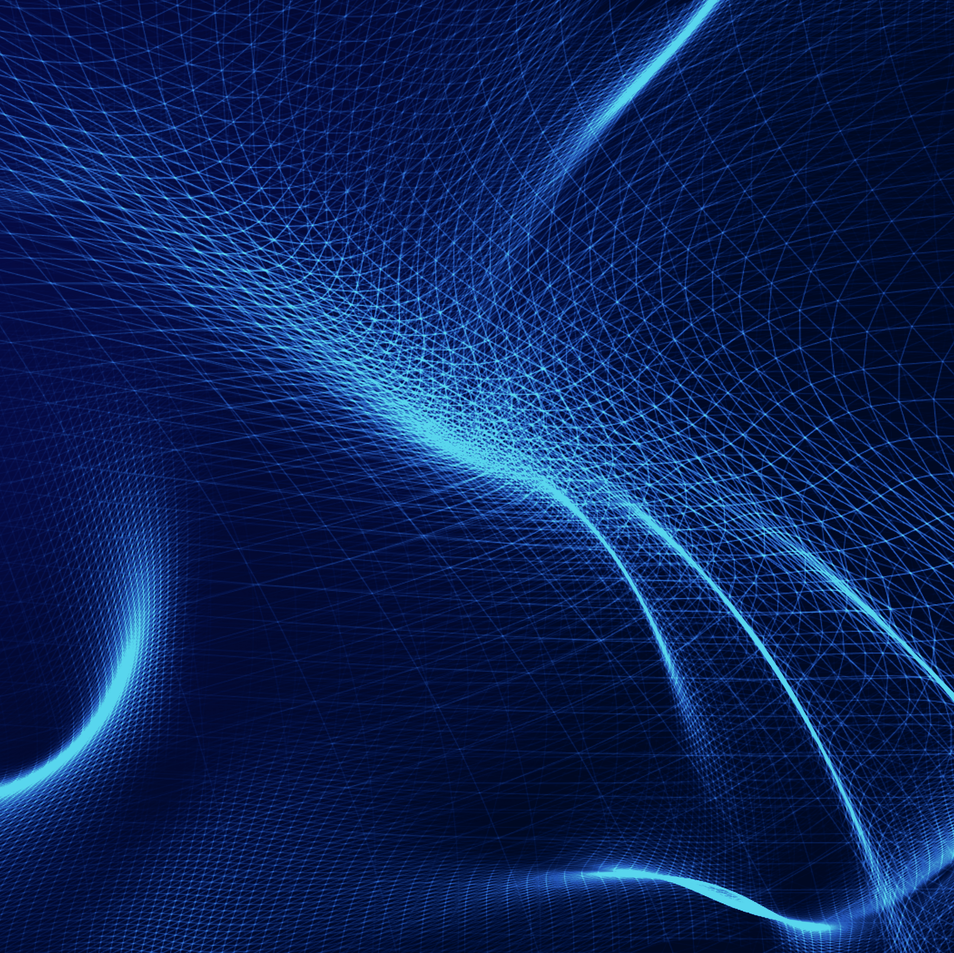 Abstract digital blue grid with interconnected lines and points forming a complex pattern