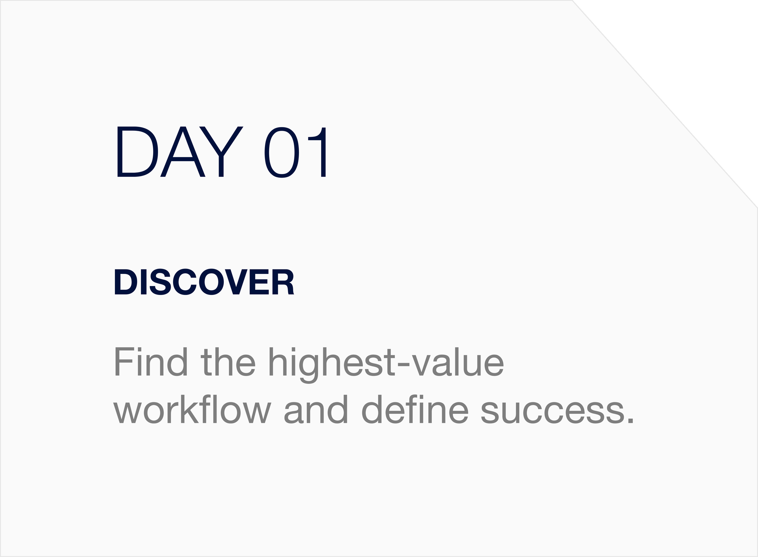 DAY 01 l Discover  - Find the highest-value workflow and define success.