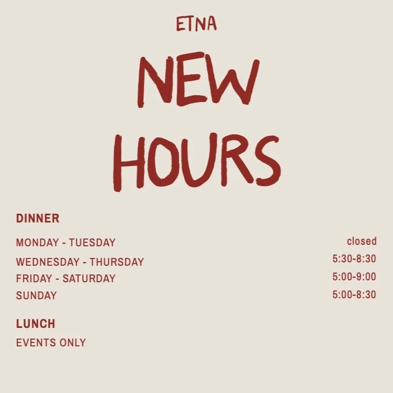 From April open for dinner Wed- Sun!
Lunch Events only 🍾