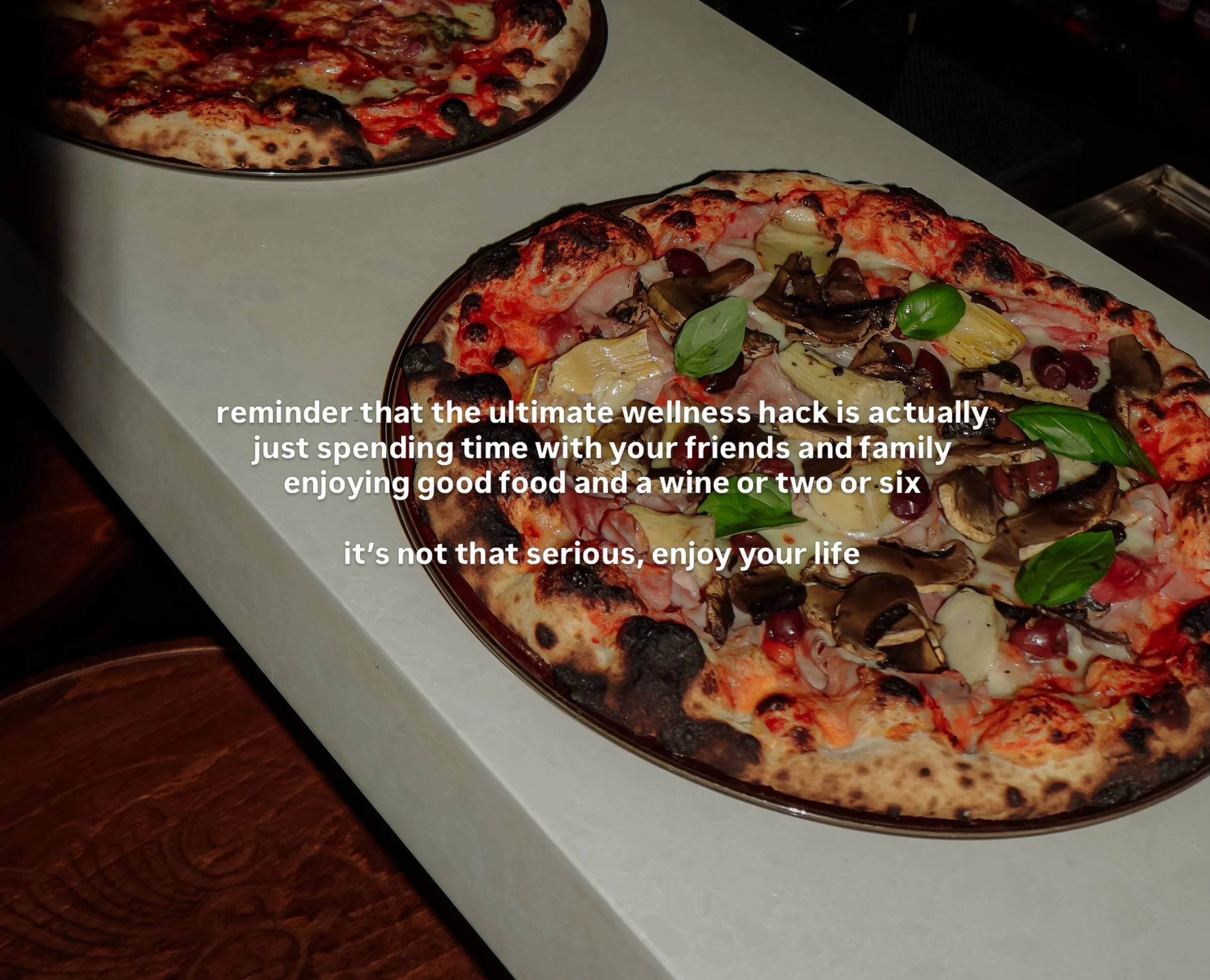 We open at 5pm. Spritz and a pizza for $39. Aperol spritz $15 all day. 
Your coworkers want to hear about the new pizzeria you tried more than what your wearable wellness band says 💋 💋💋