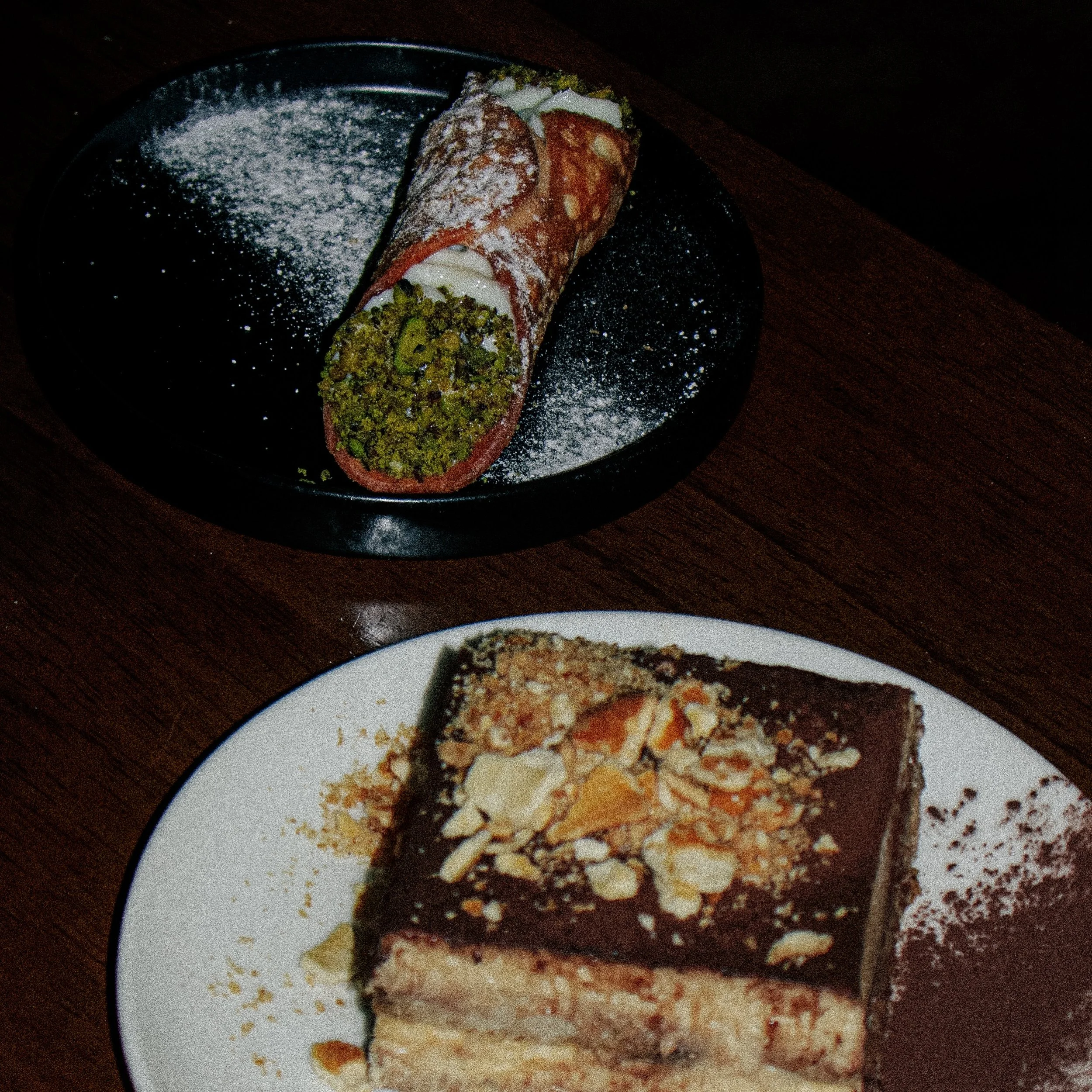 EAT DESSERT. Tiramisu and cannolo, made here. ❤️