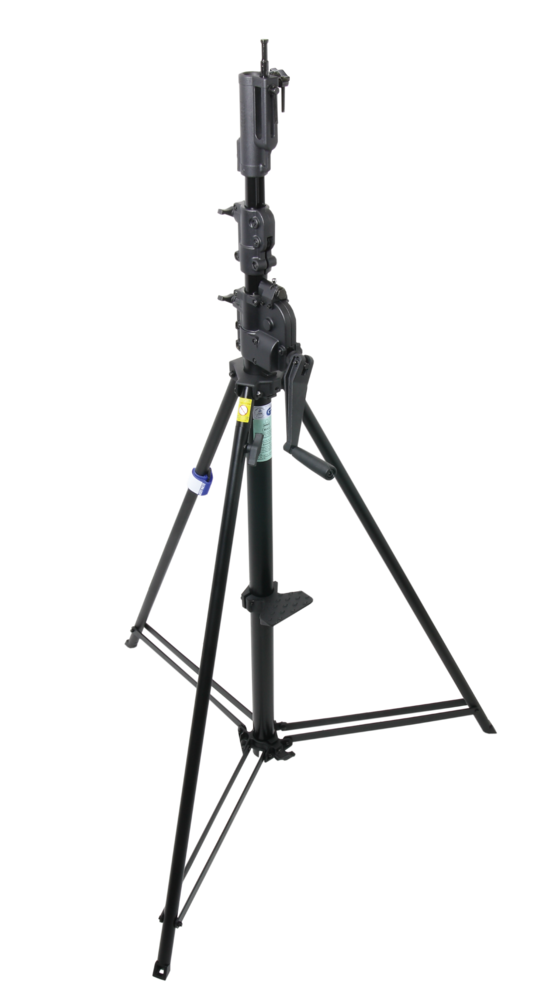 3 Secion Wind Up Stand Black (with wheels)