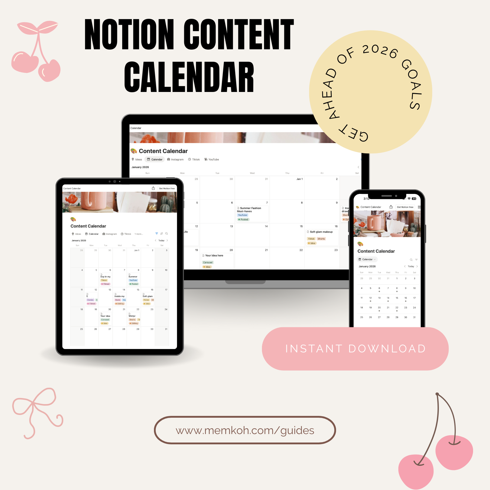 🎨 NOTION Content Calendar Template