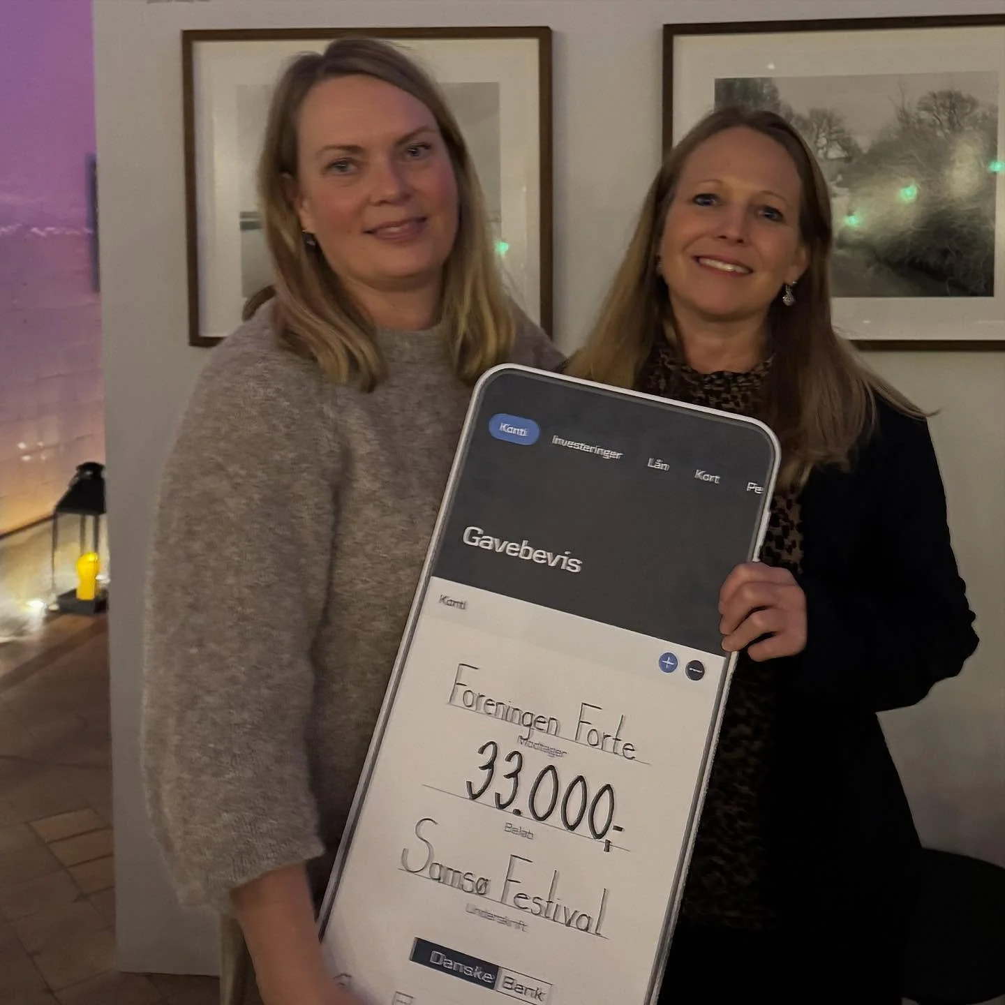 Mange tak til Sams&oslash; Festivalen som i g&aring;r uddelte 1.188.321kr til foreningslivet her p&aring; Sams&oslash;. Det er et helt fantastisk resultat 🙌🏻

Foreningen Forte modtog en flot donation som bl.a skal g&aring; til b&aelig;redygtige sti