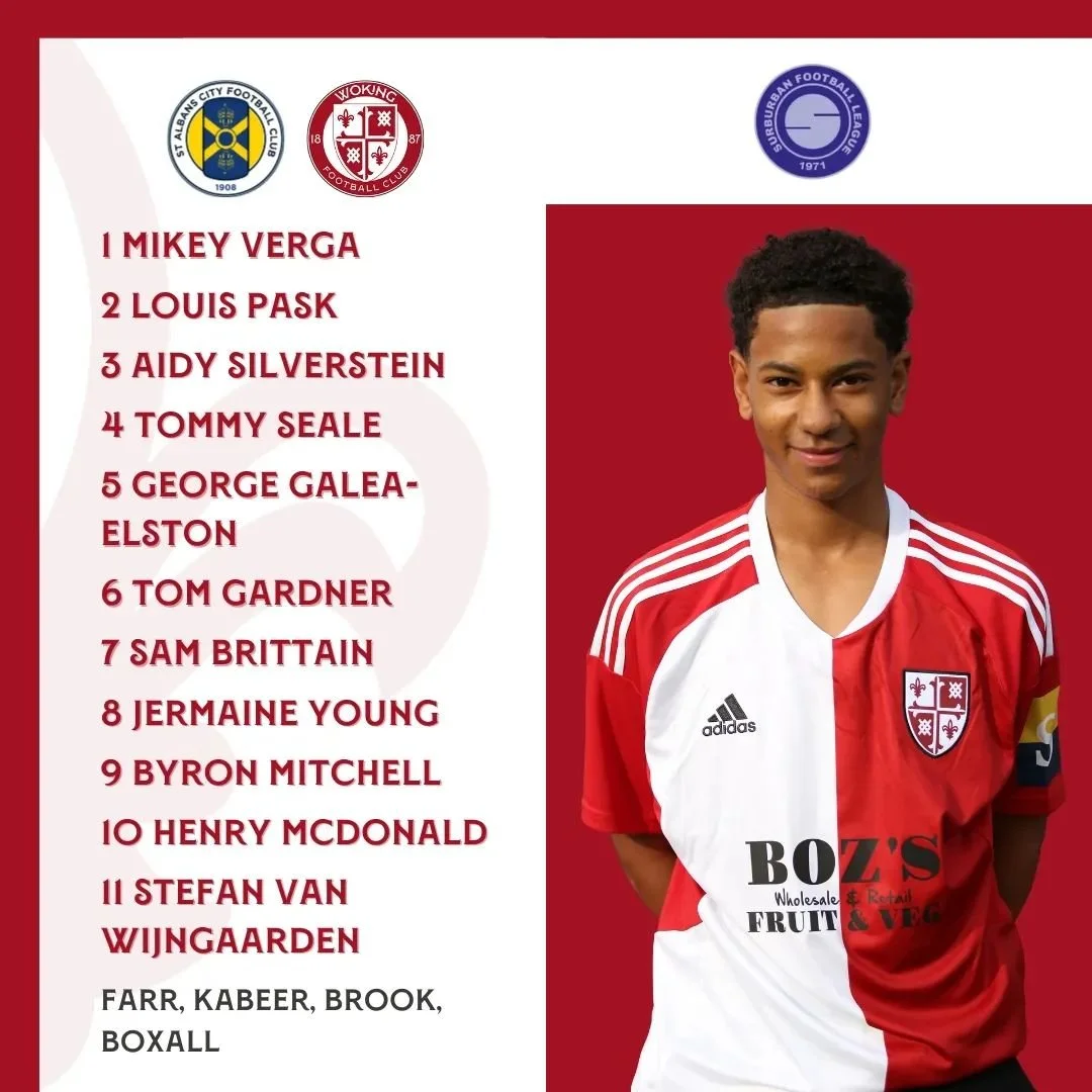 🔴𝗧𝗘𝗔𝗠 𝙉𝙀𝙒𝙎⚪️ 

This afternoon's u21 team to face St Albans City in the Suburban Football League