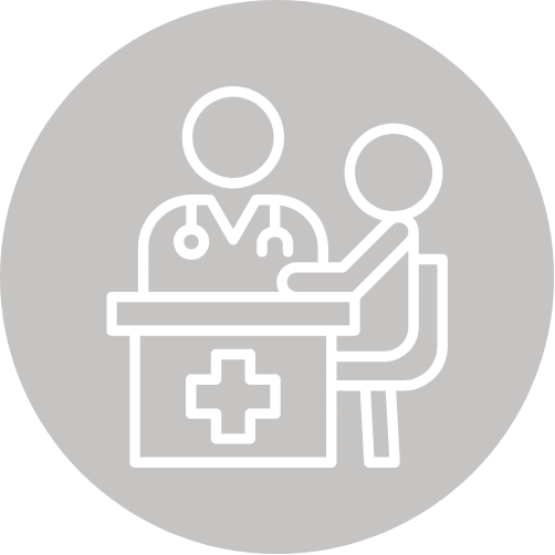 Medical consultation with a doctor and patient in a clinical setting