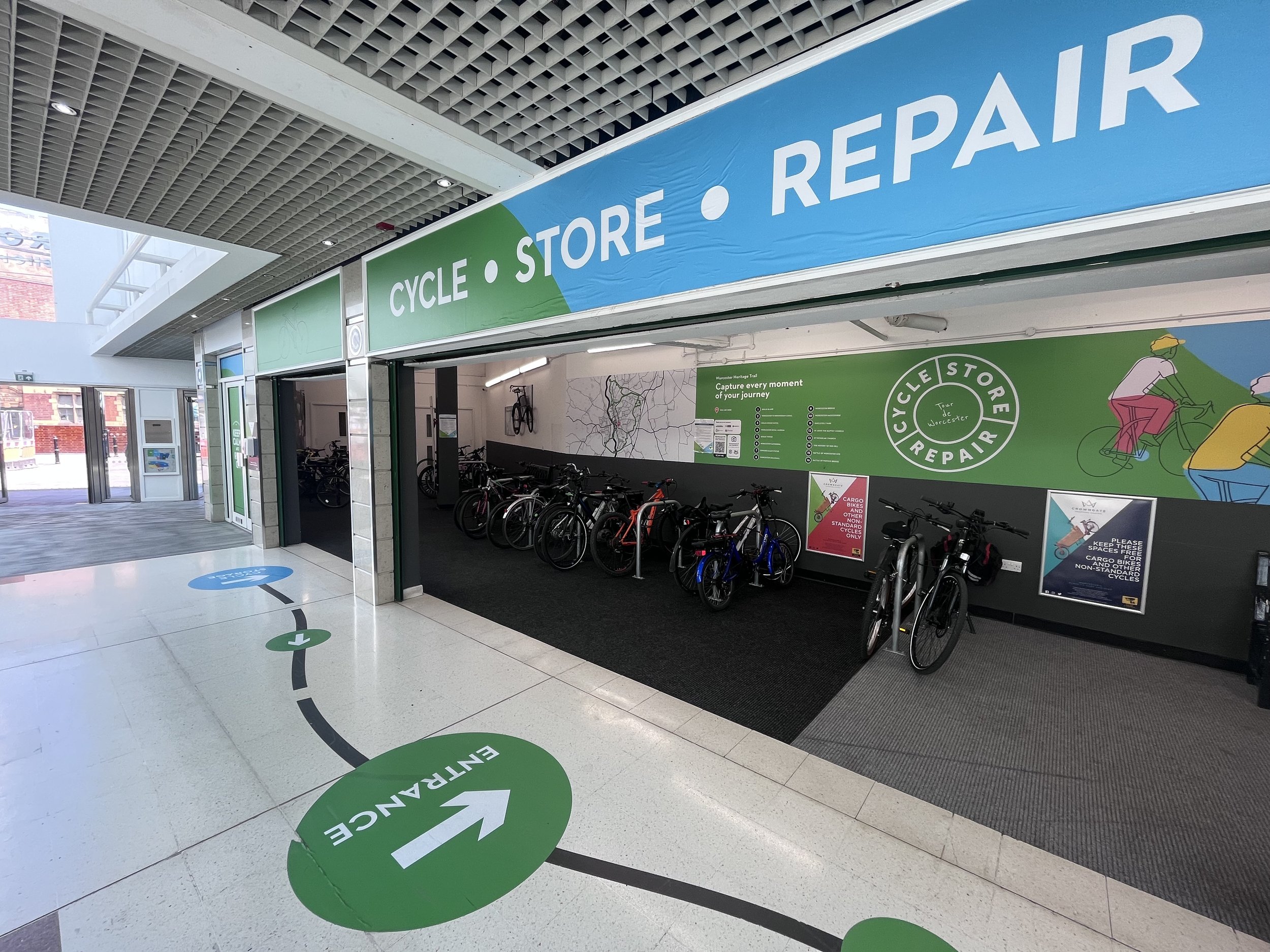 A fond farewell to the bike storage facility at Friary Walk (previously Crowngate) shopping centre