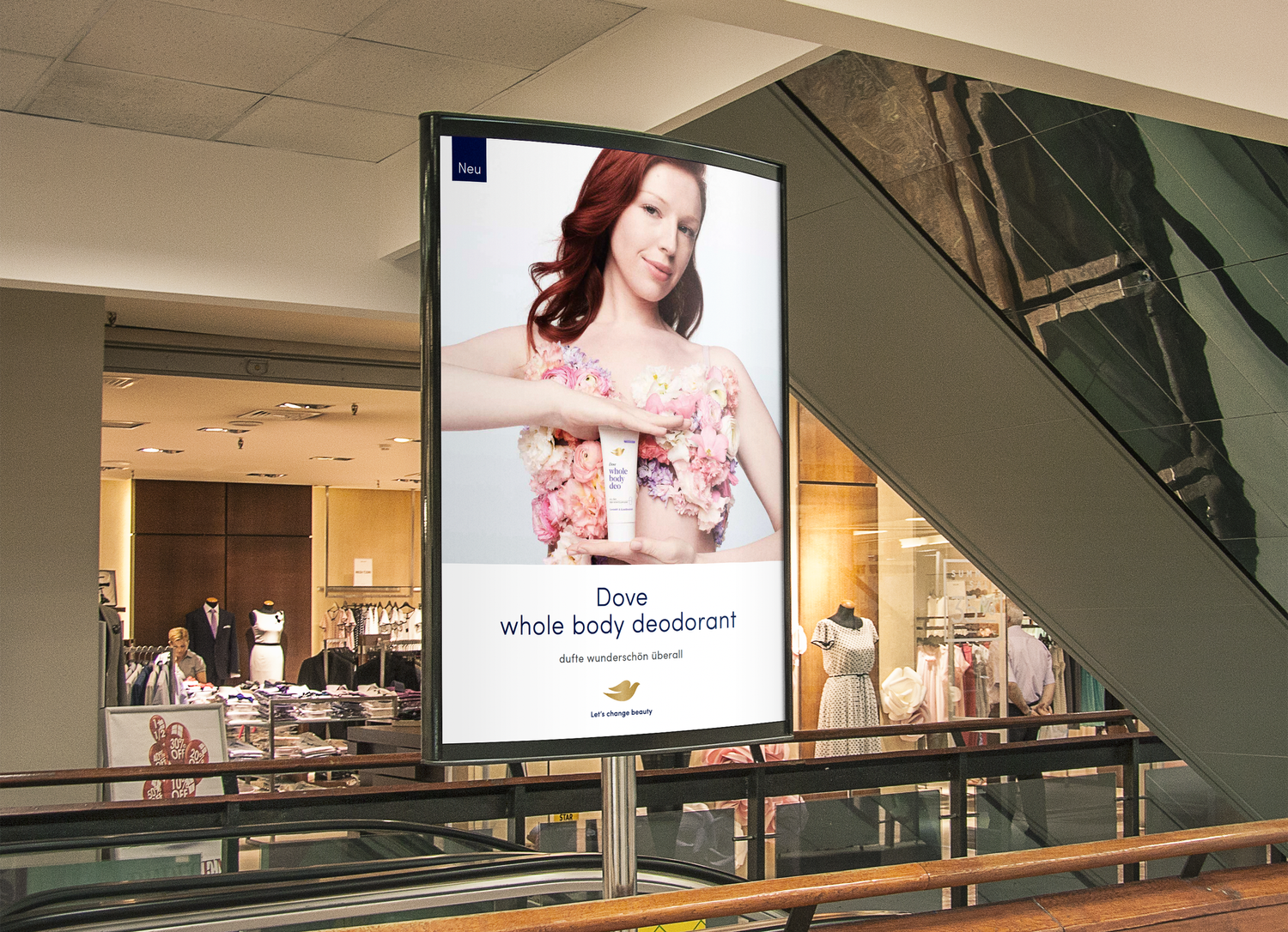 Dove 6-sheet in a shopping centre