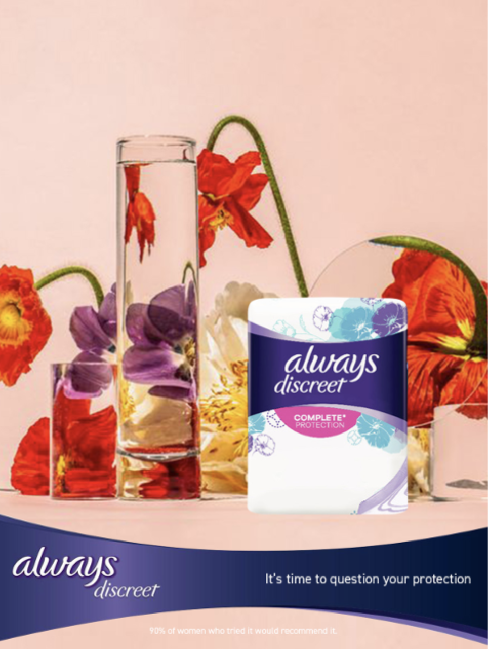 Always Discreet products with flowers