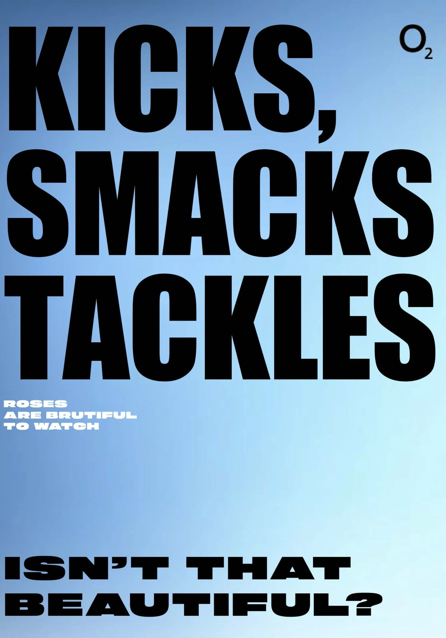 O2 Red Roses poster: Kicks, smacks, tackles. Isn’t that beautiful?