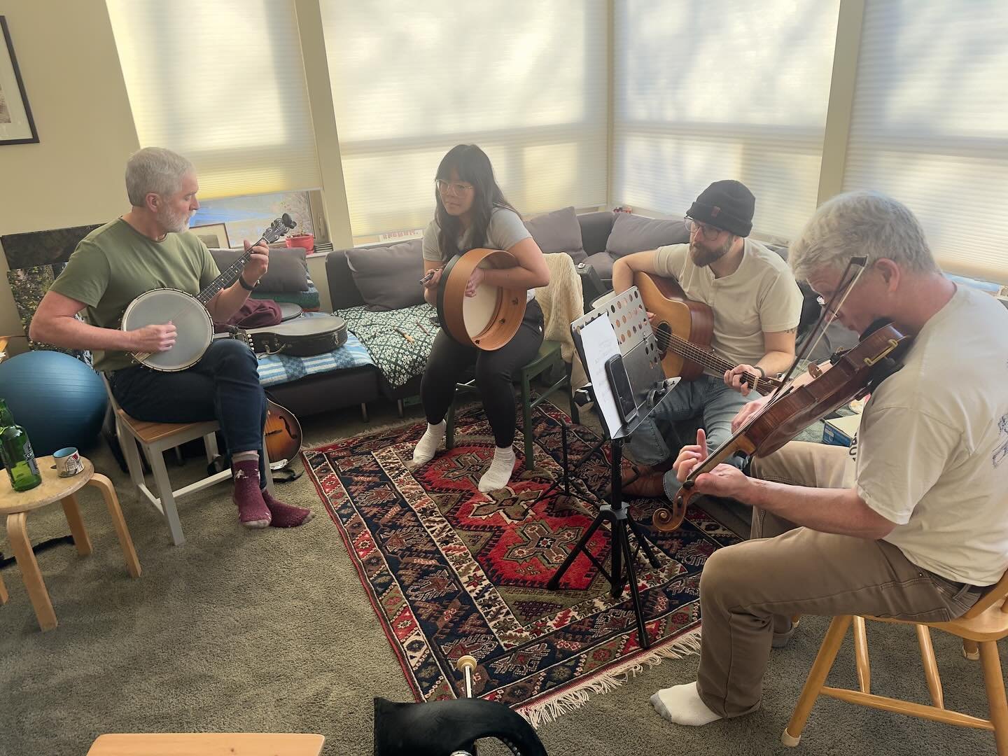 The minstrels &amp; friends getting ready for a night at @conorbyrnepub jan27th. 7-9pm with a session afterwards.  Bring your instruments!