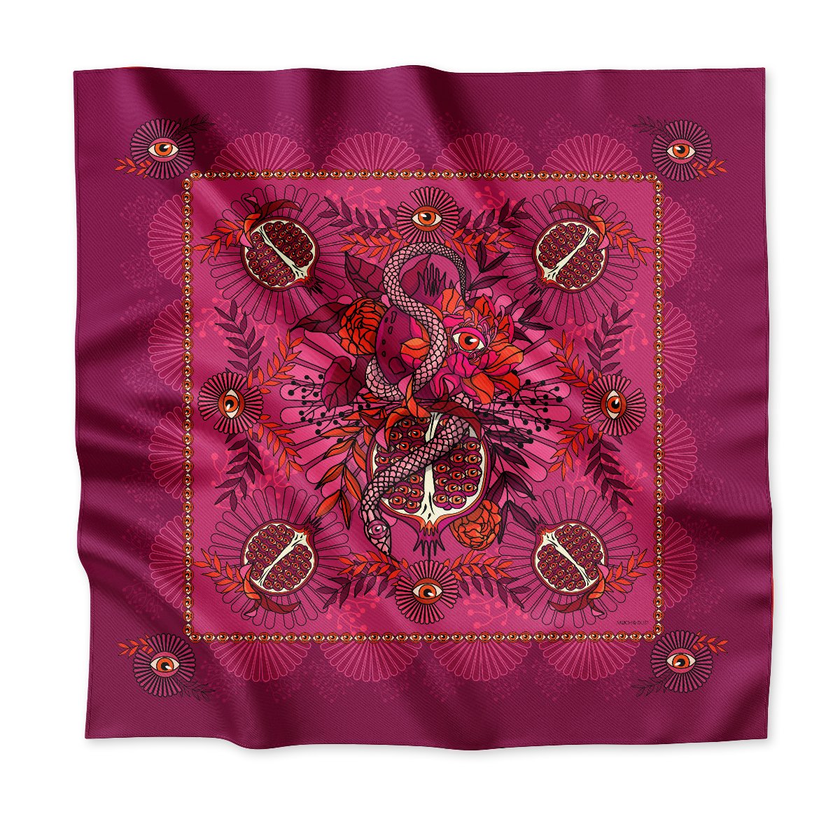Pomegranate Eyes Silk Scarf