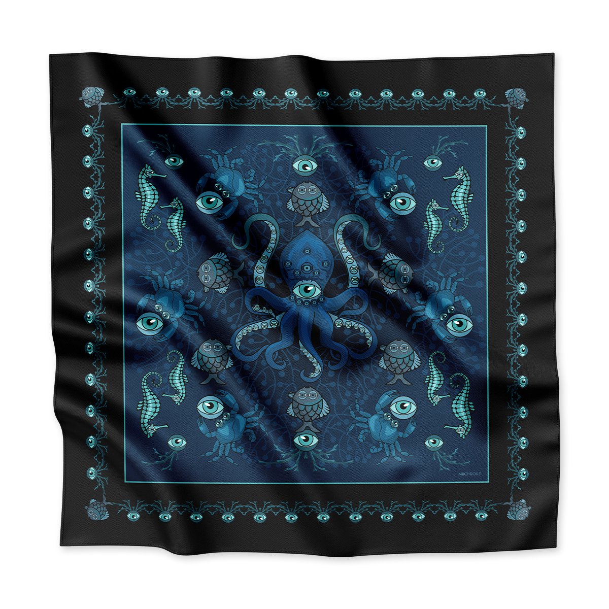 Deep Blue Silk Scarf