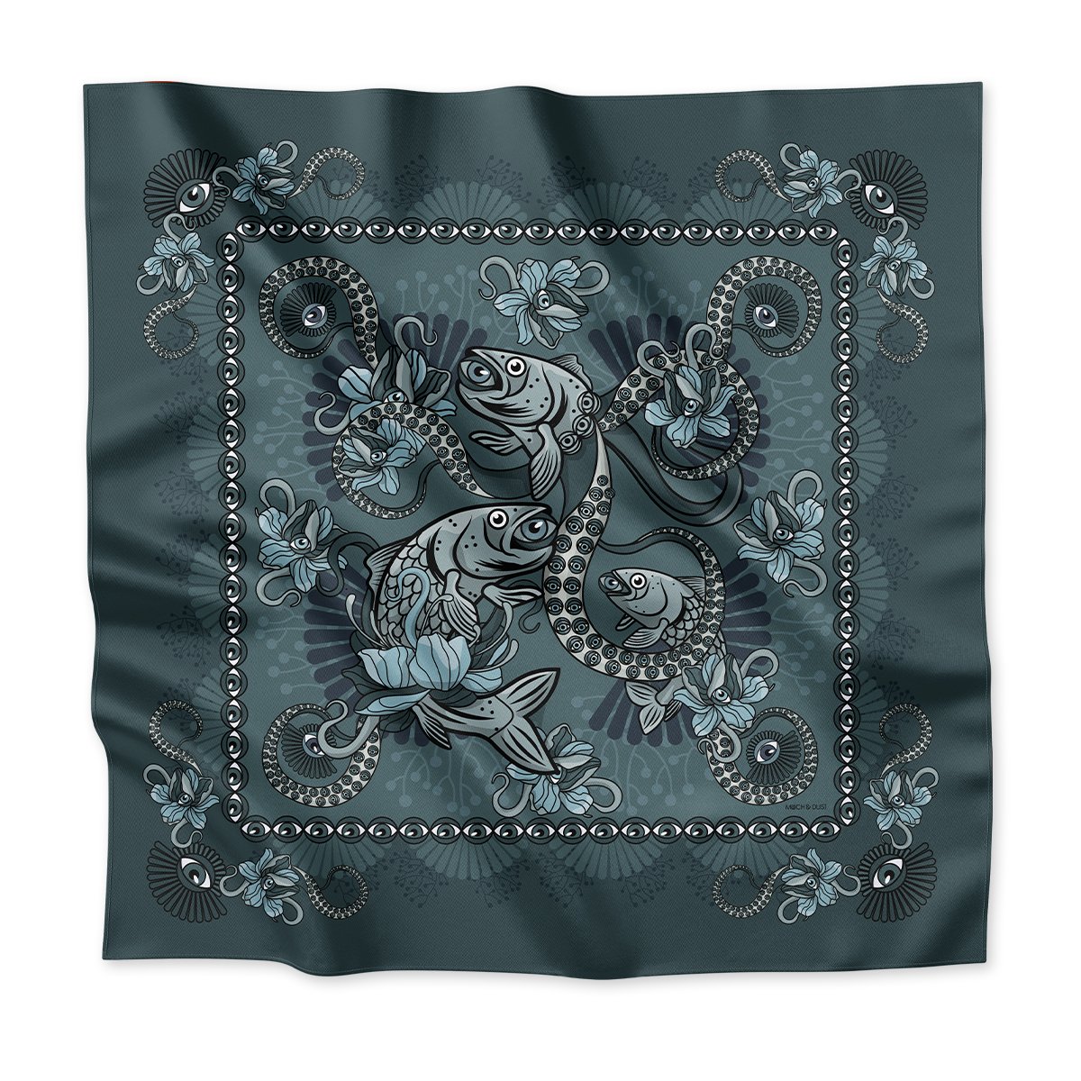 Fish Love  Silk Scarf