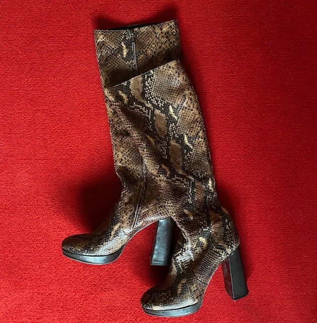 Schlangenlederstiefel Plateau ECHT Leder