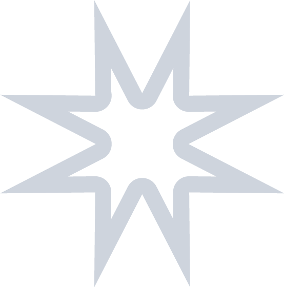 A stylized starburst shape with a black background and gray outline, resembling a comic-style explosion.