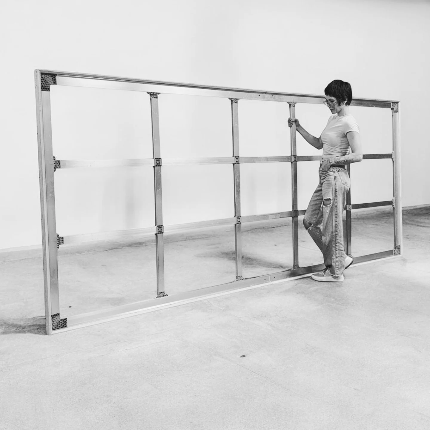Just assembled this incredible 60&rdquo;x140&rdquo; Tri-Mar Aluminum Stretcher Frame from @sohoartmaterials! Super excited for this project ✨
