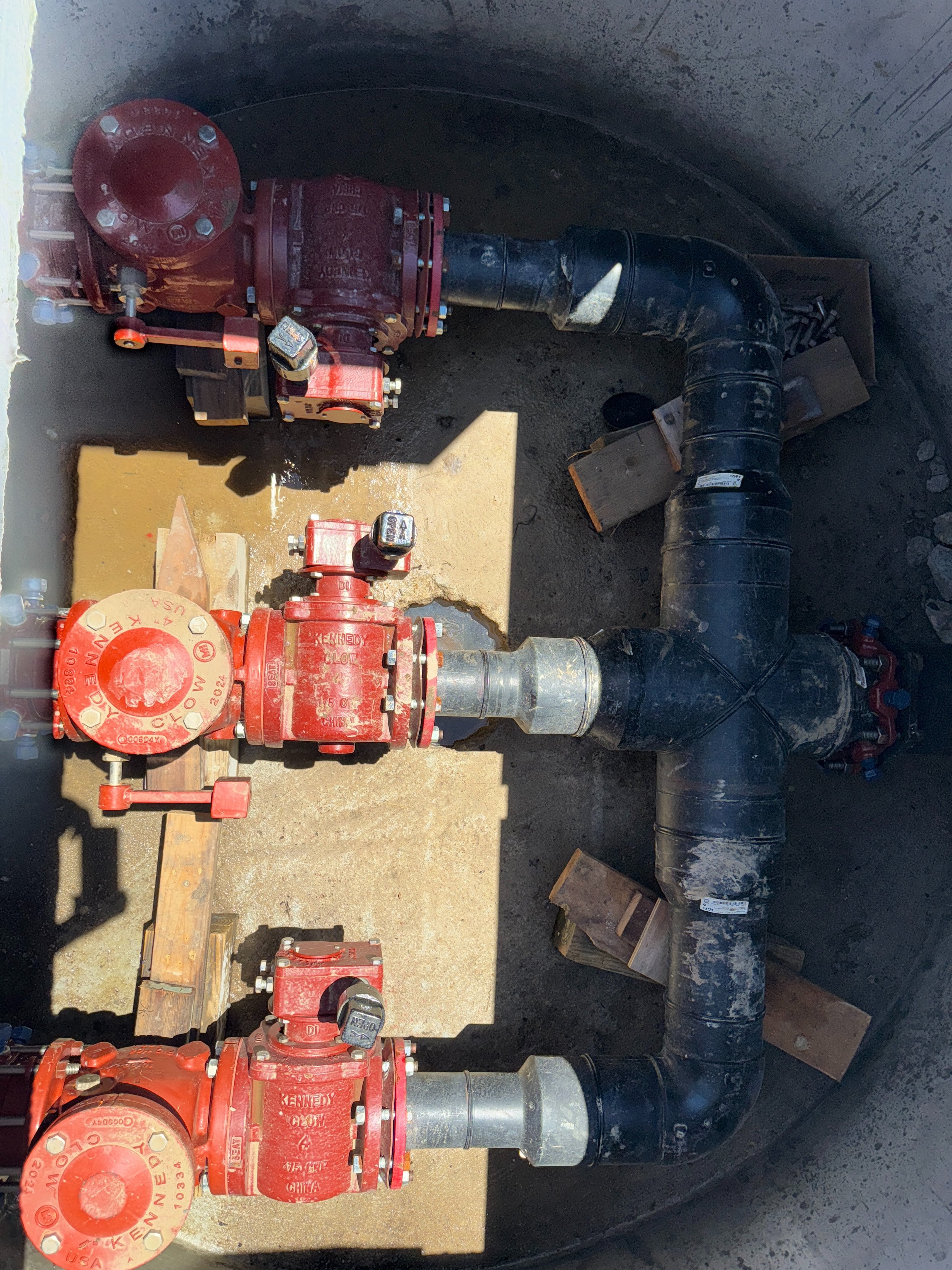 HDPE fittings in Sanitary Sewer Valve Vault (Welch, OK - WWTP LS)