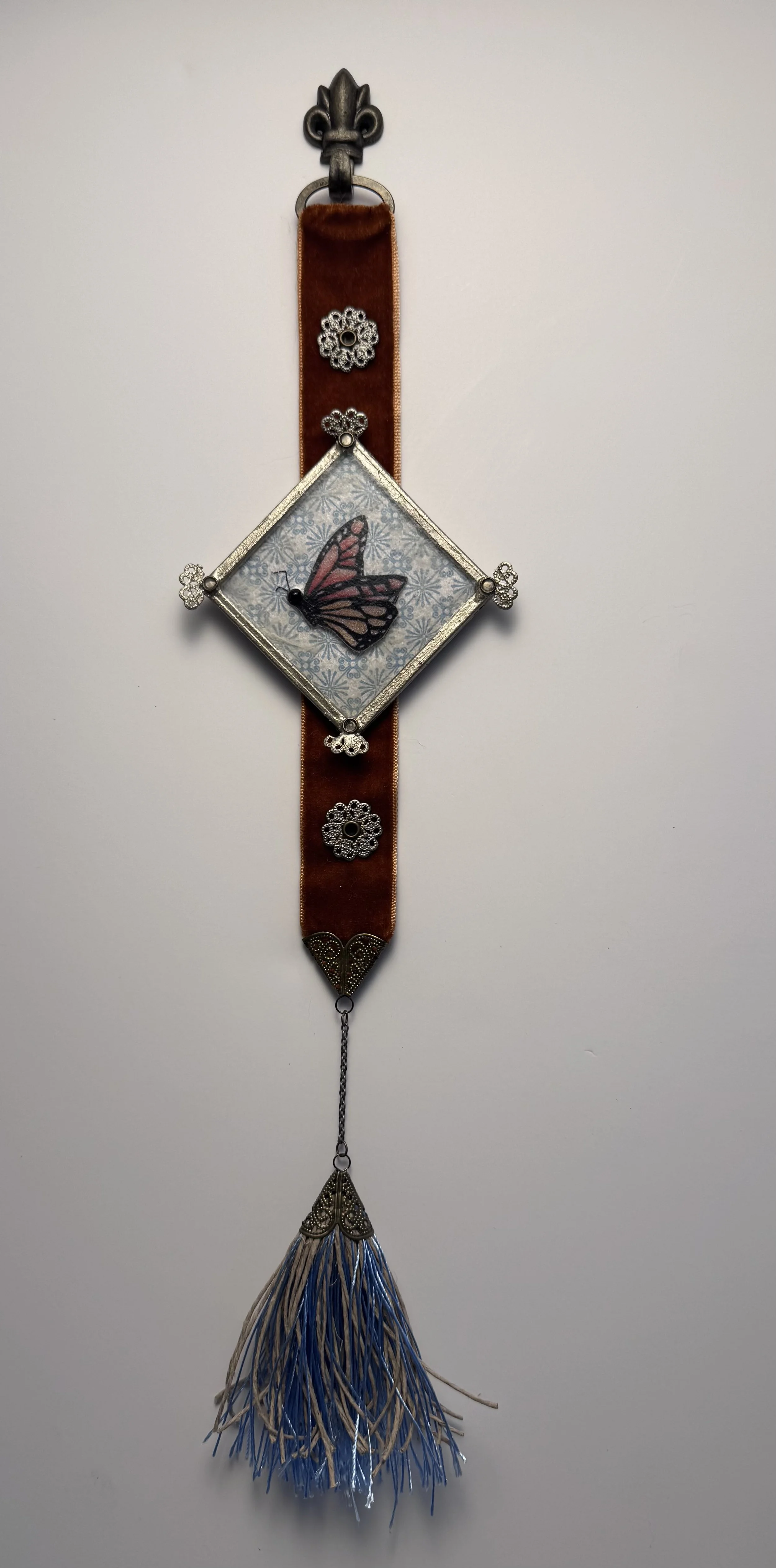 Cottage-Core Monarch – Mini Velvet Wall Banner