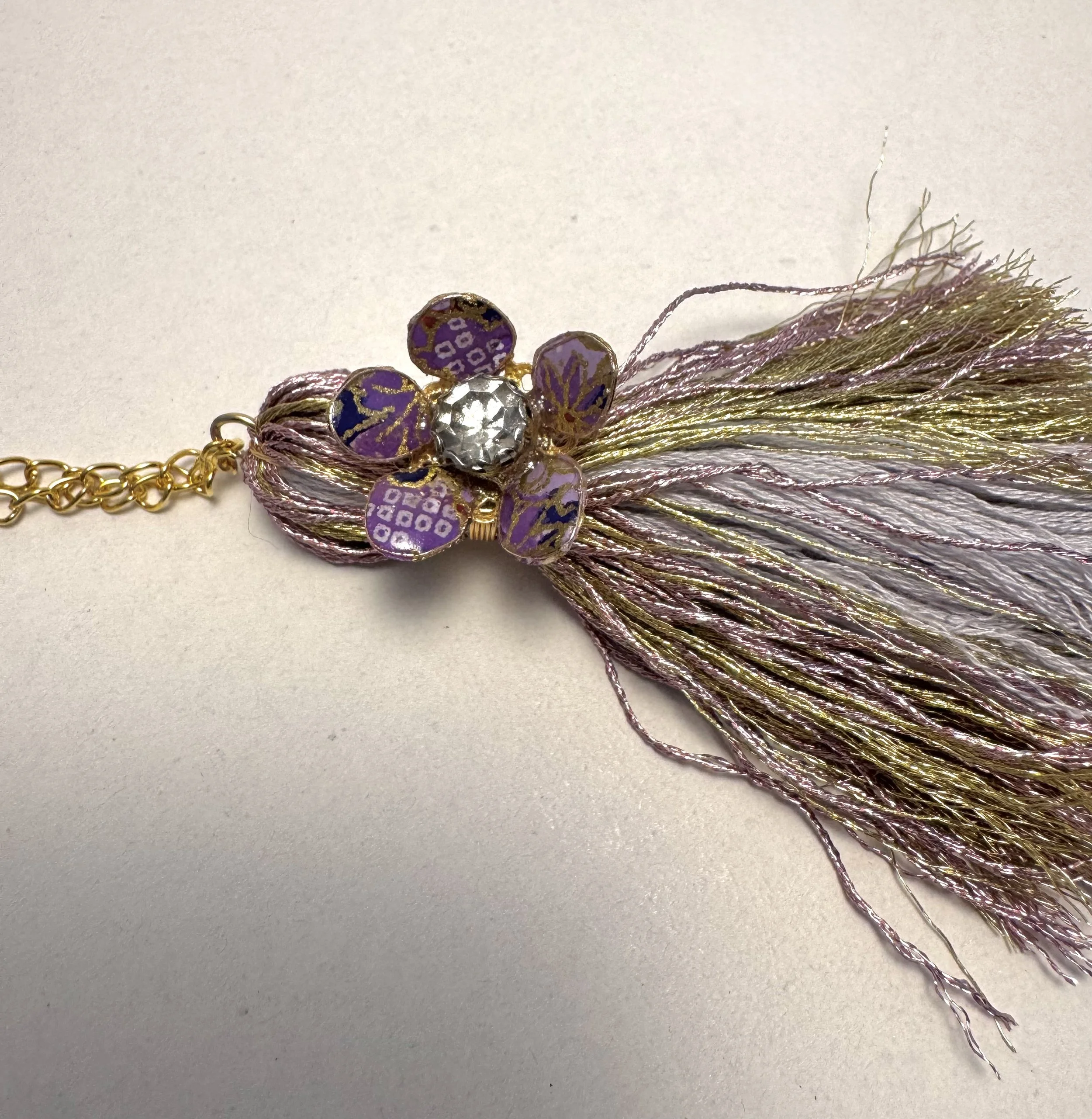 Handcrafted Flower & Tassel Bag Charm
