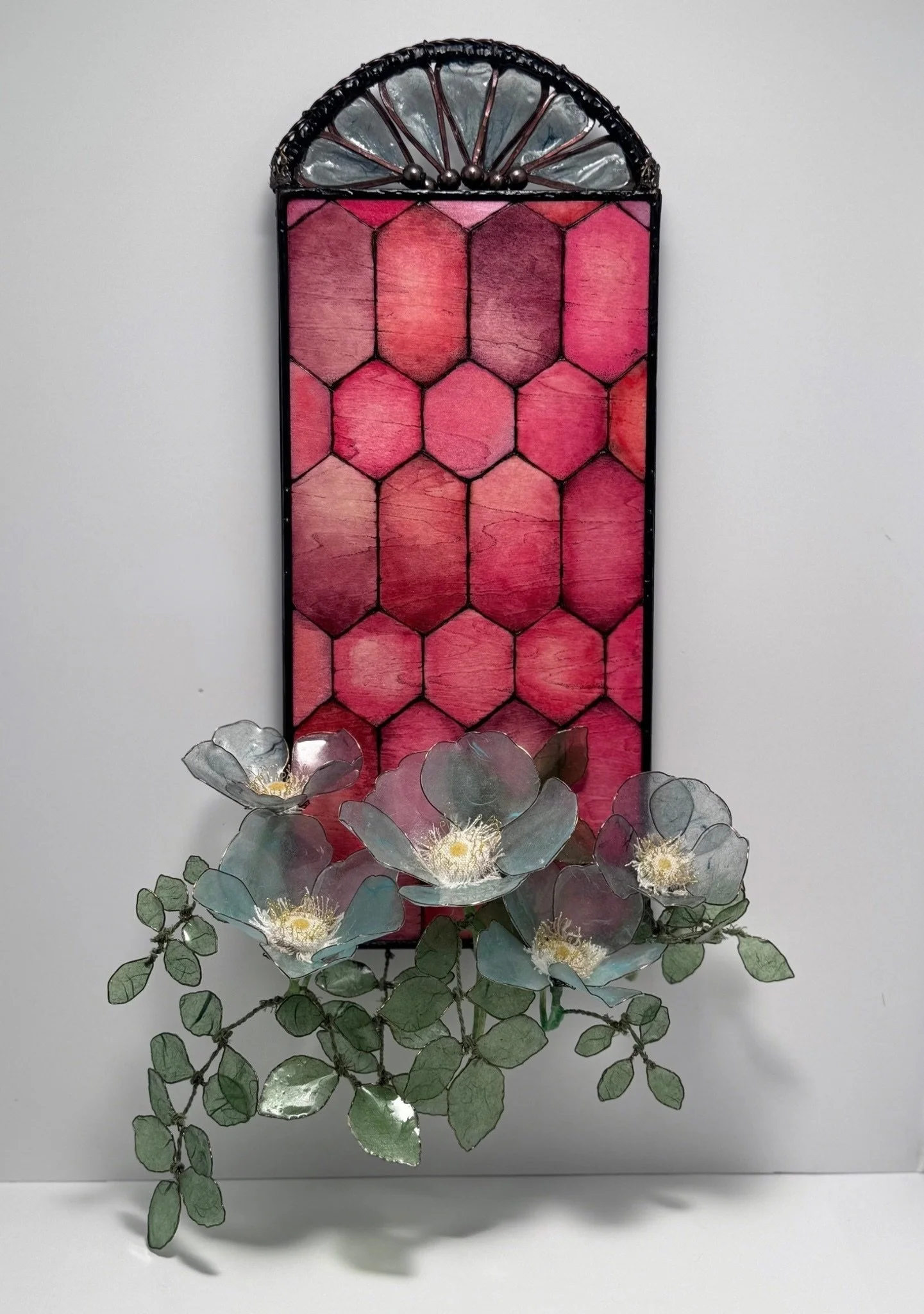 Red Sky in the Morning - 2026
Wood, wire, paper, resin, ink, silk & pyrography