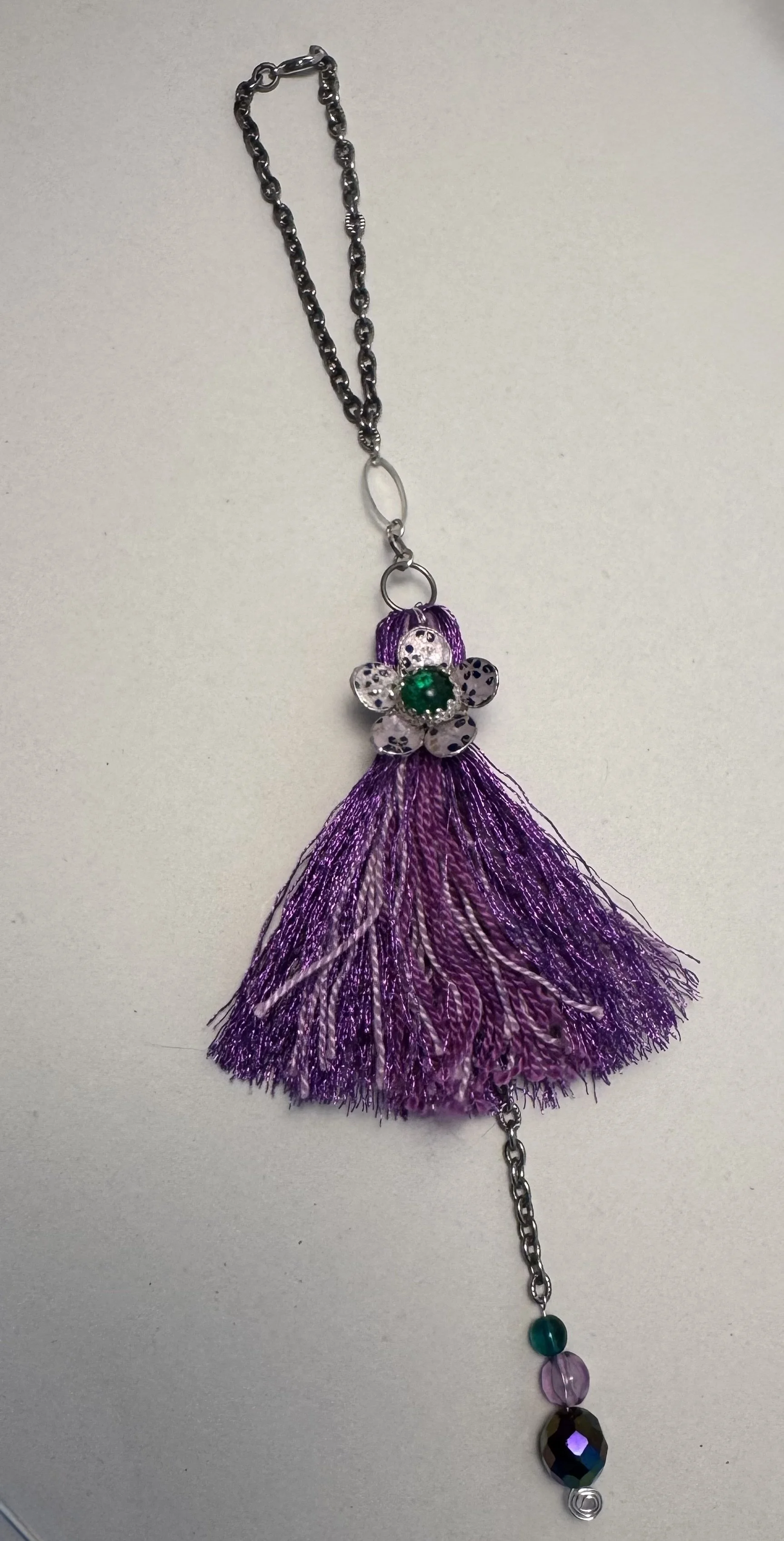 Handcrafted Flower & Tassel Bag Charm