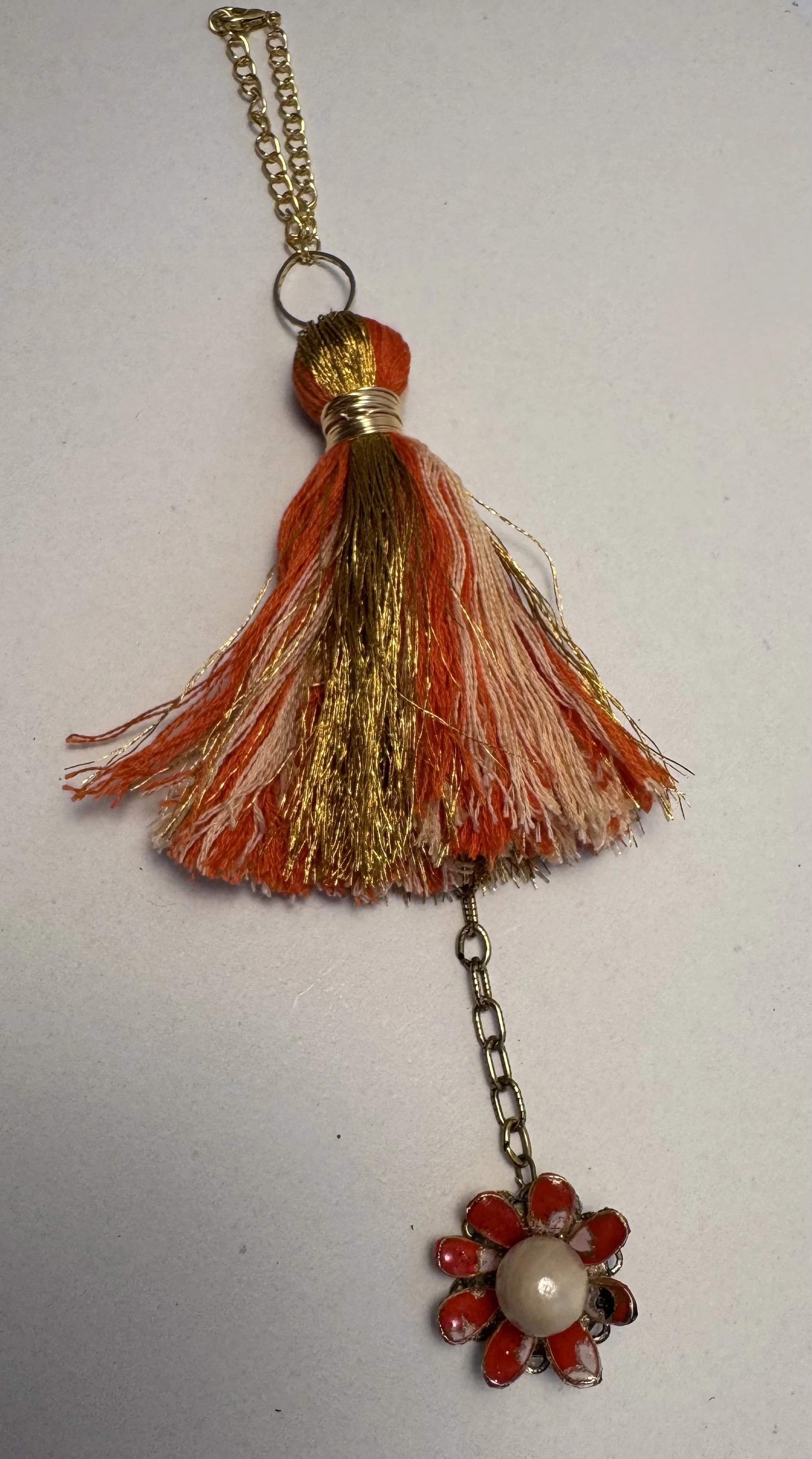 Handcrafted Flower & Tassel Bag Charm