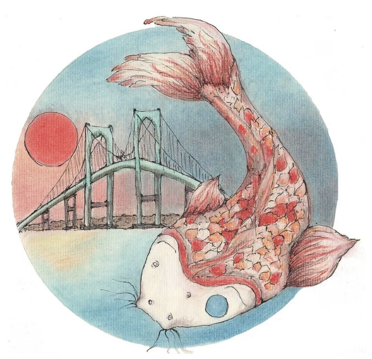 A Gift to the Newport Sister City Shamoda Japan delegation - 2019
Pencils, pastels, ink on Bristol