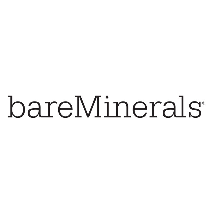 Logo of bareMinerals in black text on a white background.