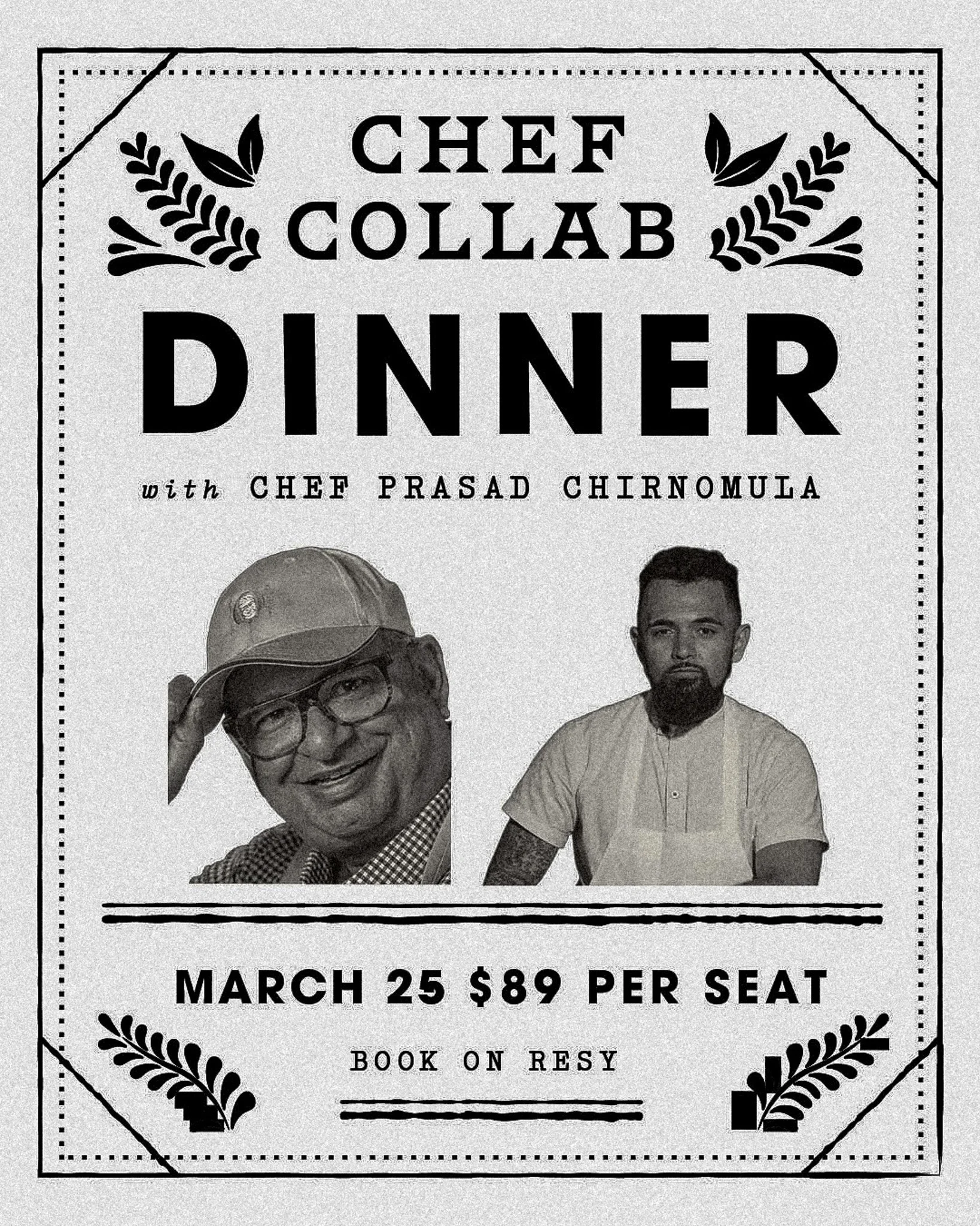 CHEF COLLAB DINNER WITH CHEF PRASAD ChirnOmula