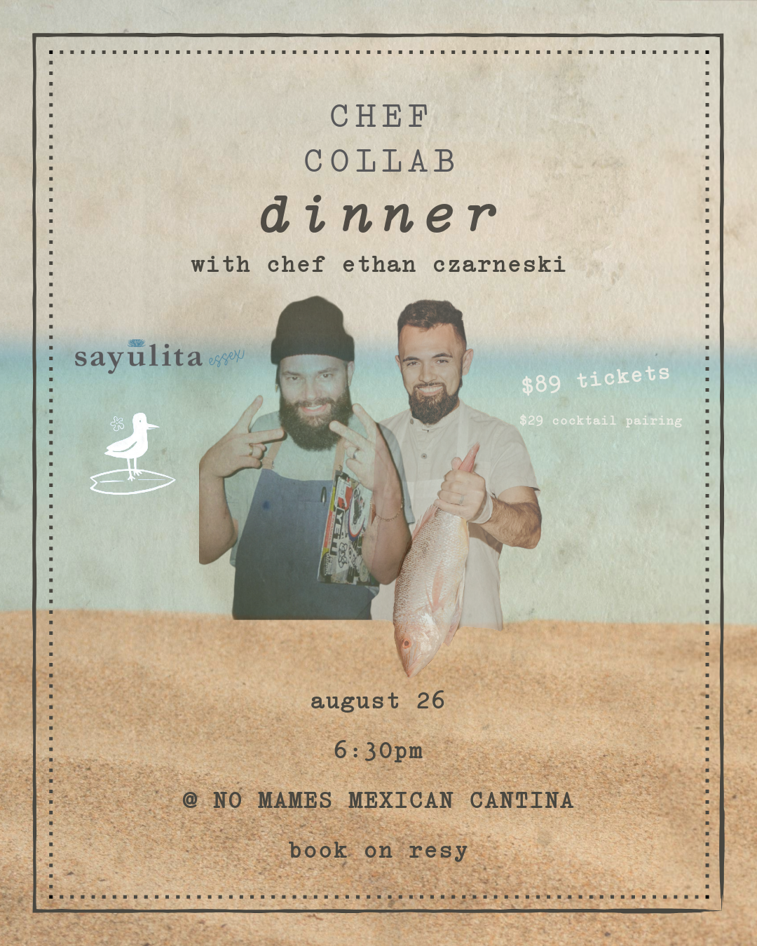 CHEF COLLAB DINNER WITH CHEF ETHAN CZARNESKI