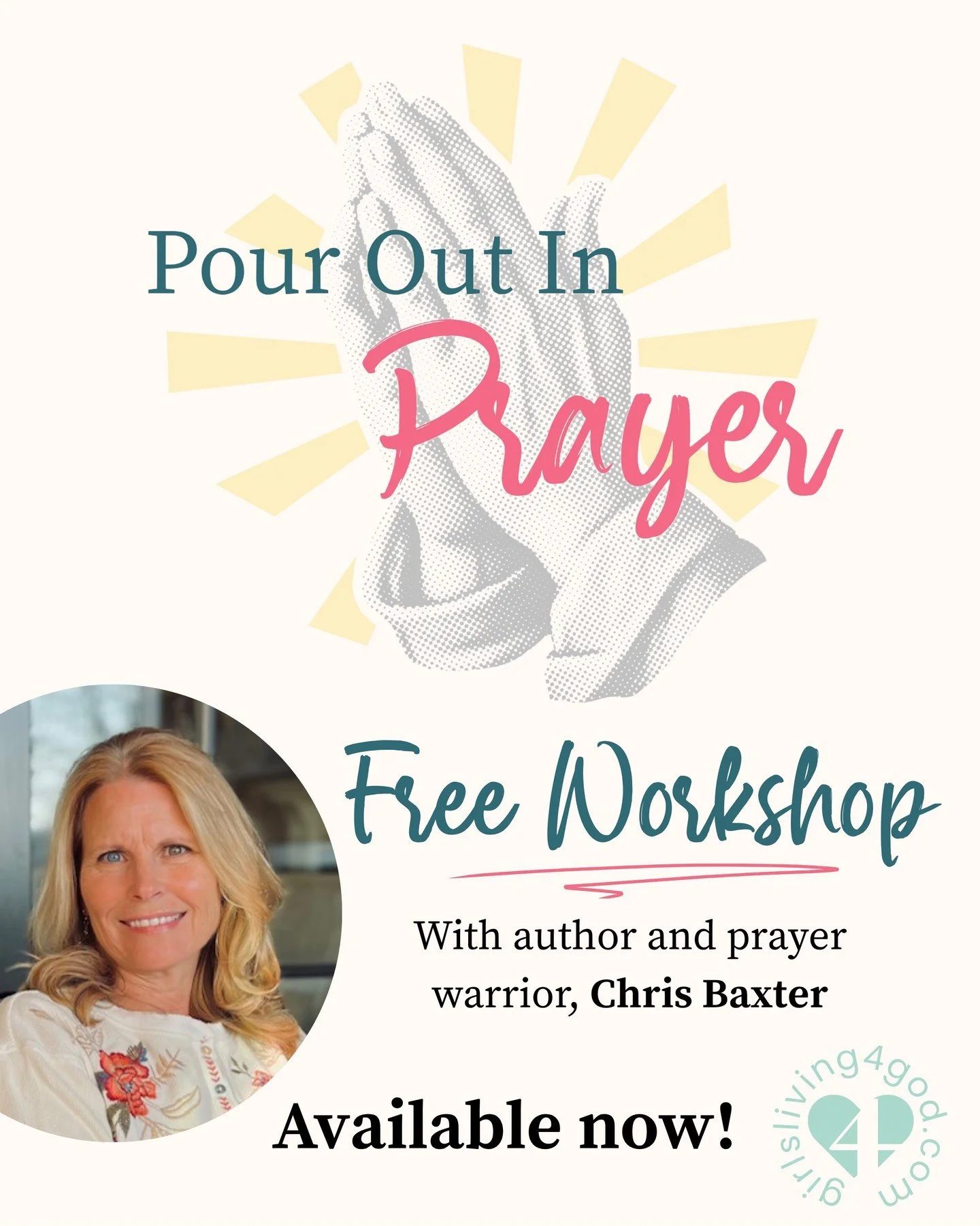 Each month we will focus on a theme. For September, we are focused on PRAYER!

Pour Out In Prayer is a FREE and on-demand workshop!

Prayer is the work! Prayer is essential to everything we do. Author and prayer warrior, Chris Baxter shares with us h