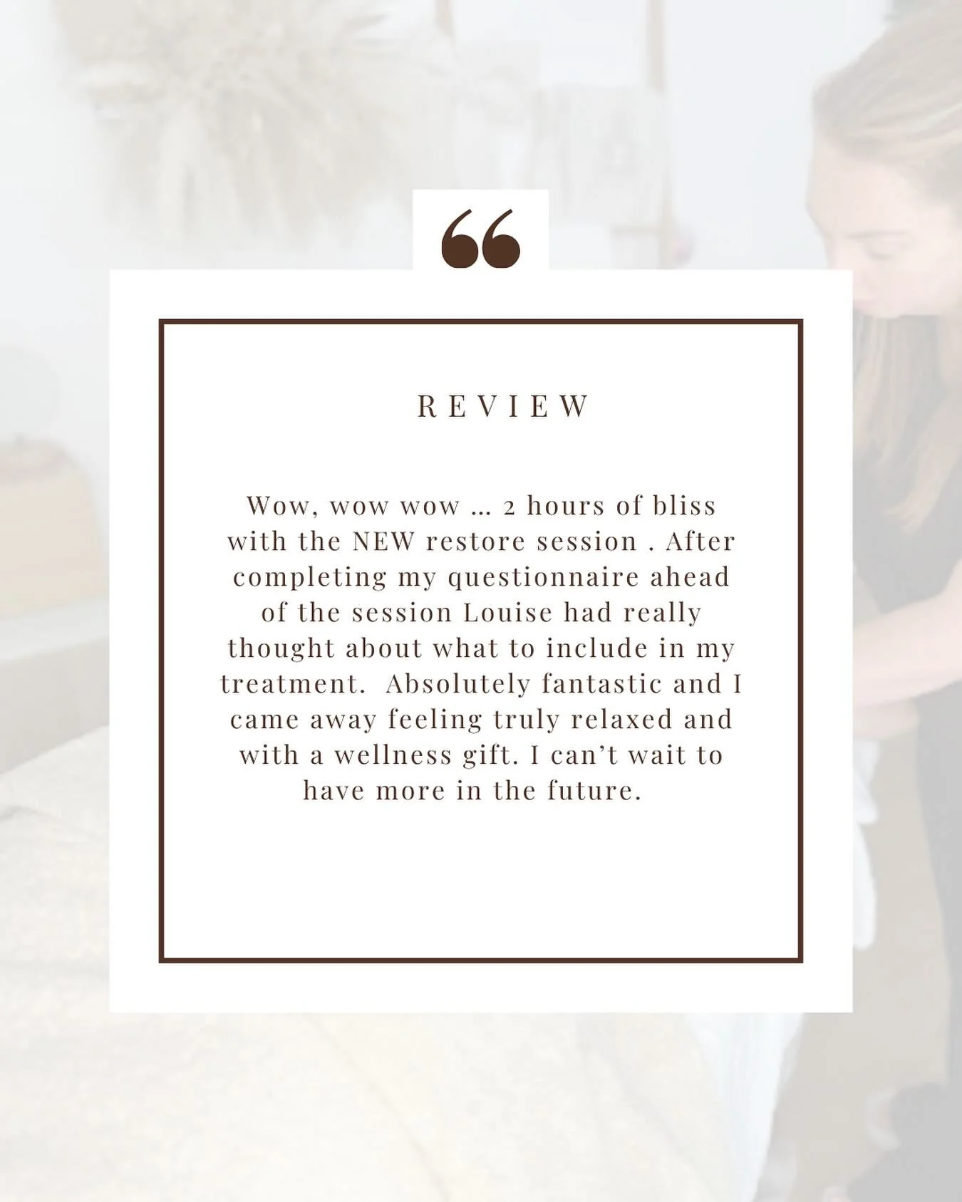 The feedback on the new bespoke treatments are amazing and I&rsquo;m so pleased you are all loving it. 

Each treatment is fully bespoke and based on the answers you give me in the pre-treatment questionnaire. Whether you are stressed, anxious, tired