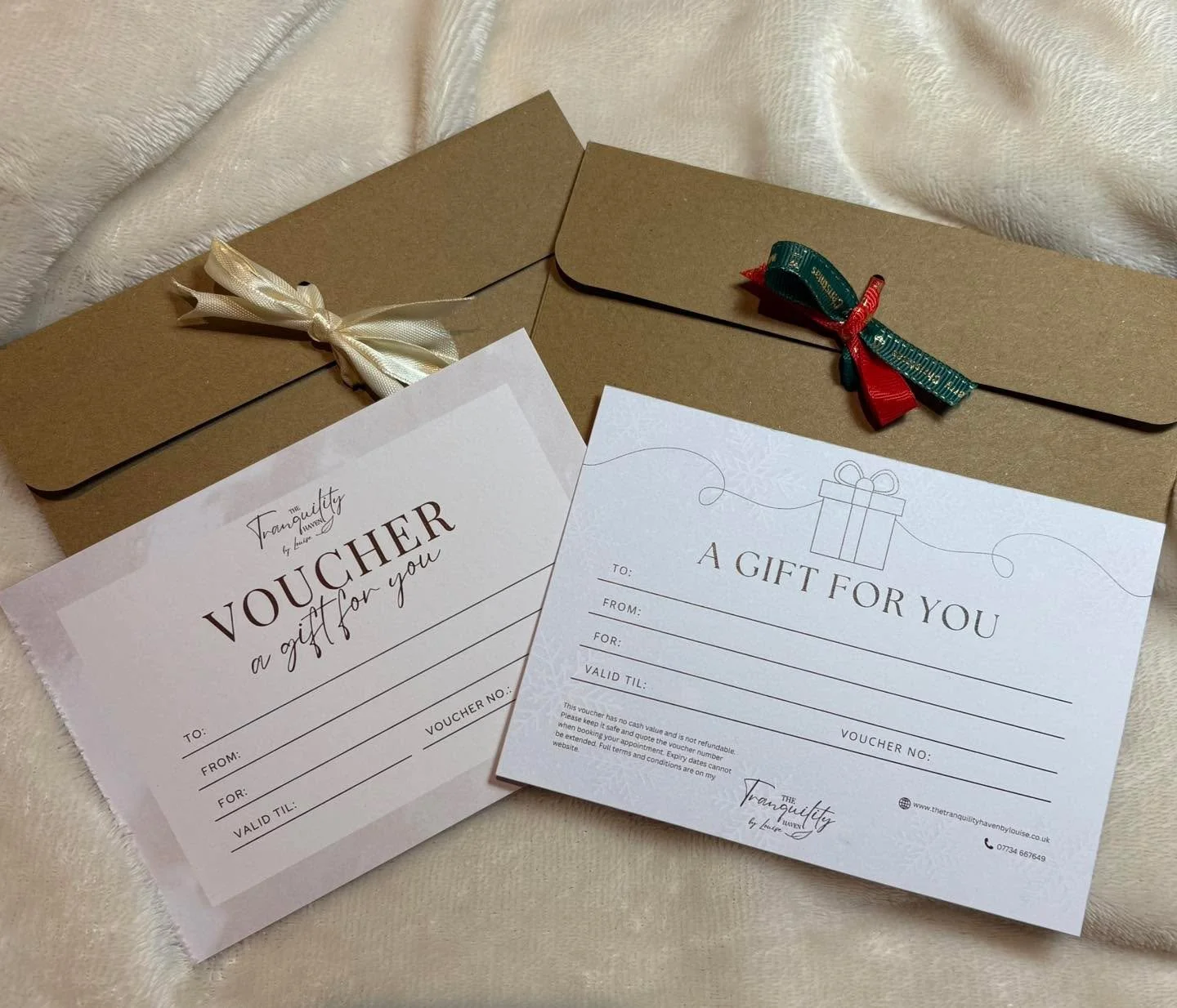 Whether you are looking for a festive treat or year round wellbeing escape, my gift vouchers are the perfect way to show someone you care. 

&bull; flexible in value 
&bull; redeemable for any treatment 
&bull; beautifully presented (festive or no -f