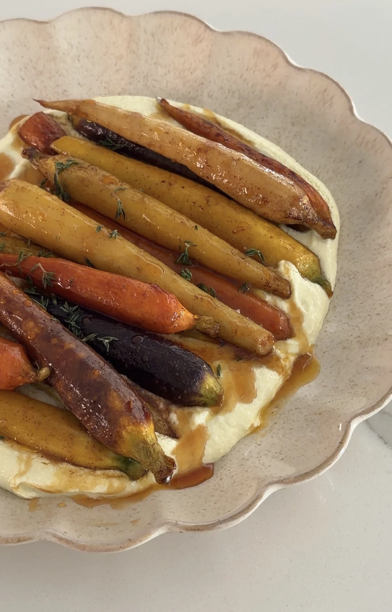 Hot Honey Carrots with Whipped Feta