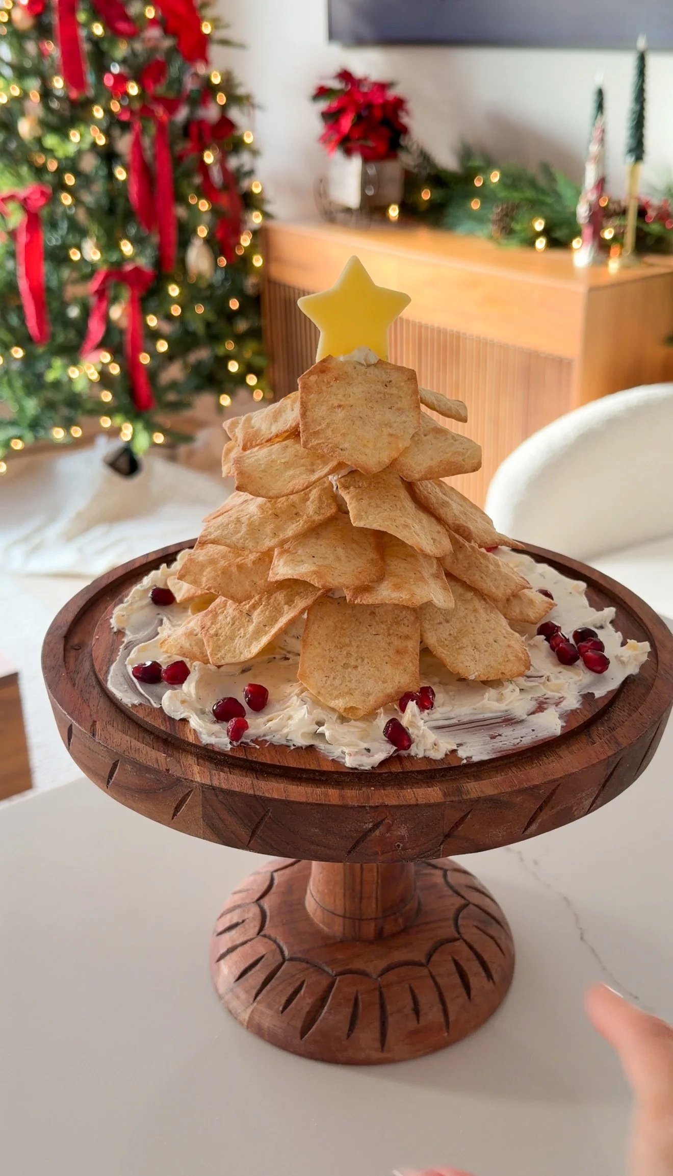 Cheese Ball Holiday Tree