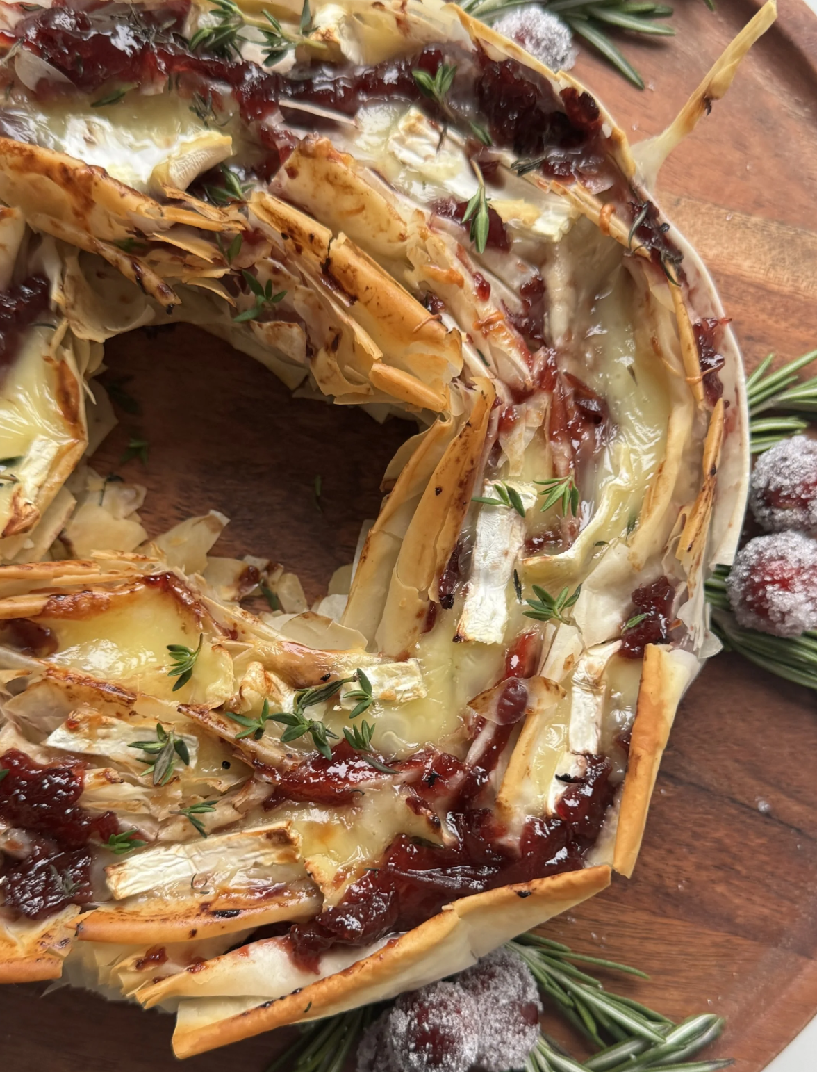 Baked Brie Phyllo Wreath