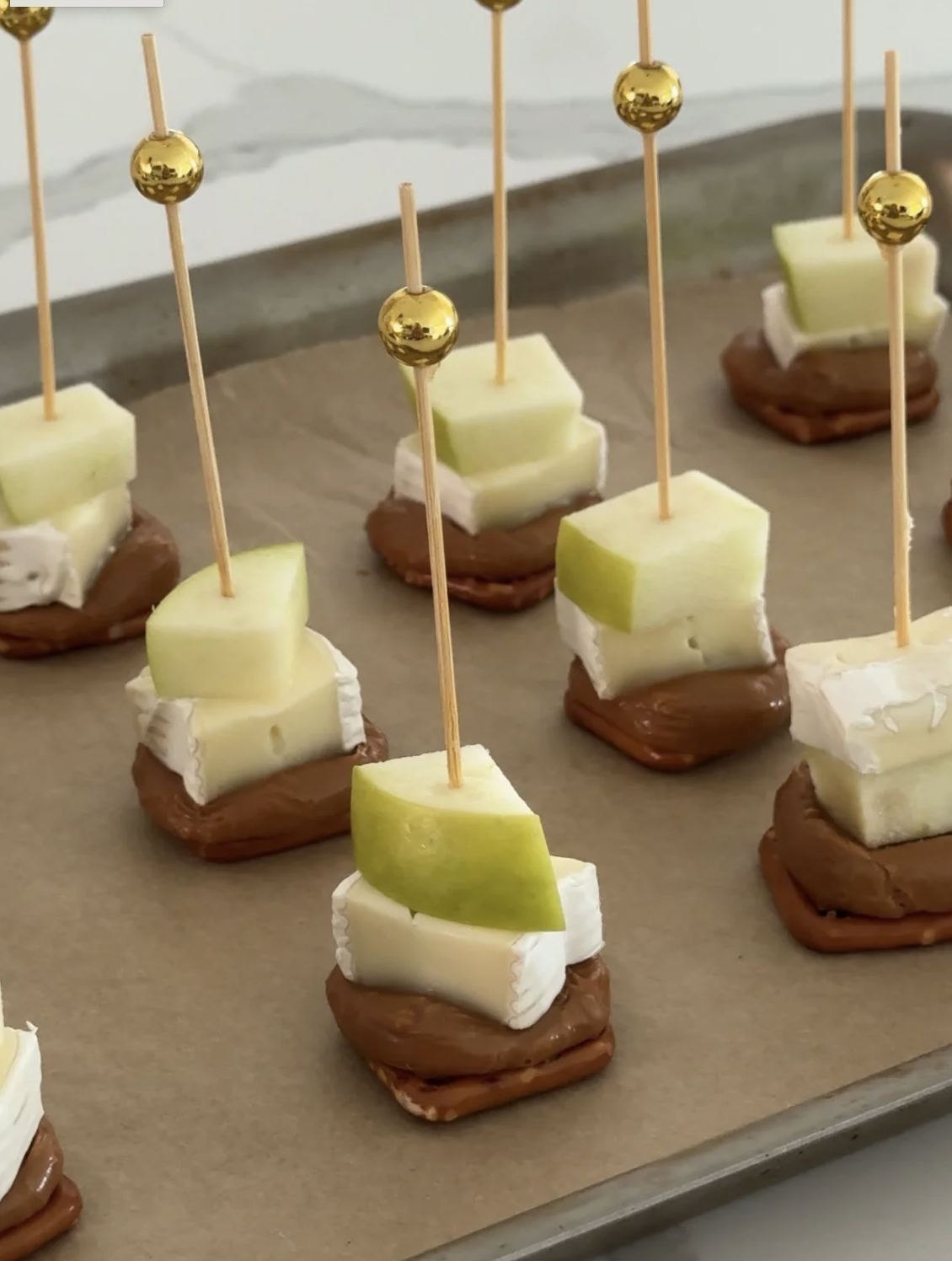 Caramel Apple Brie Cheese Bites