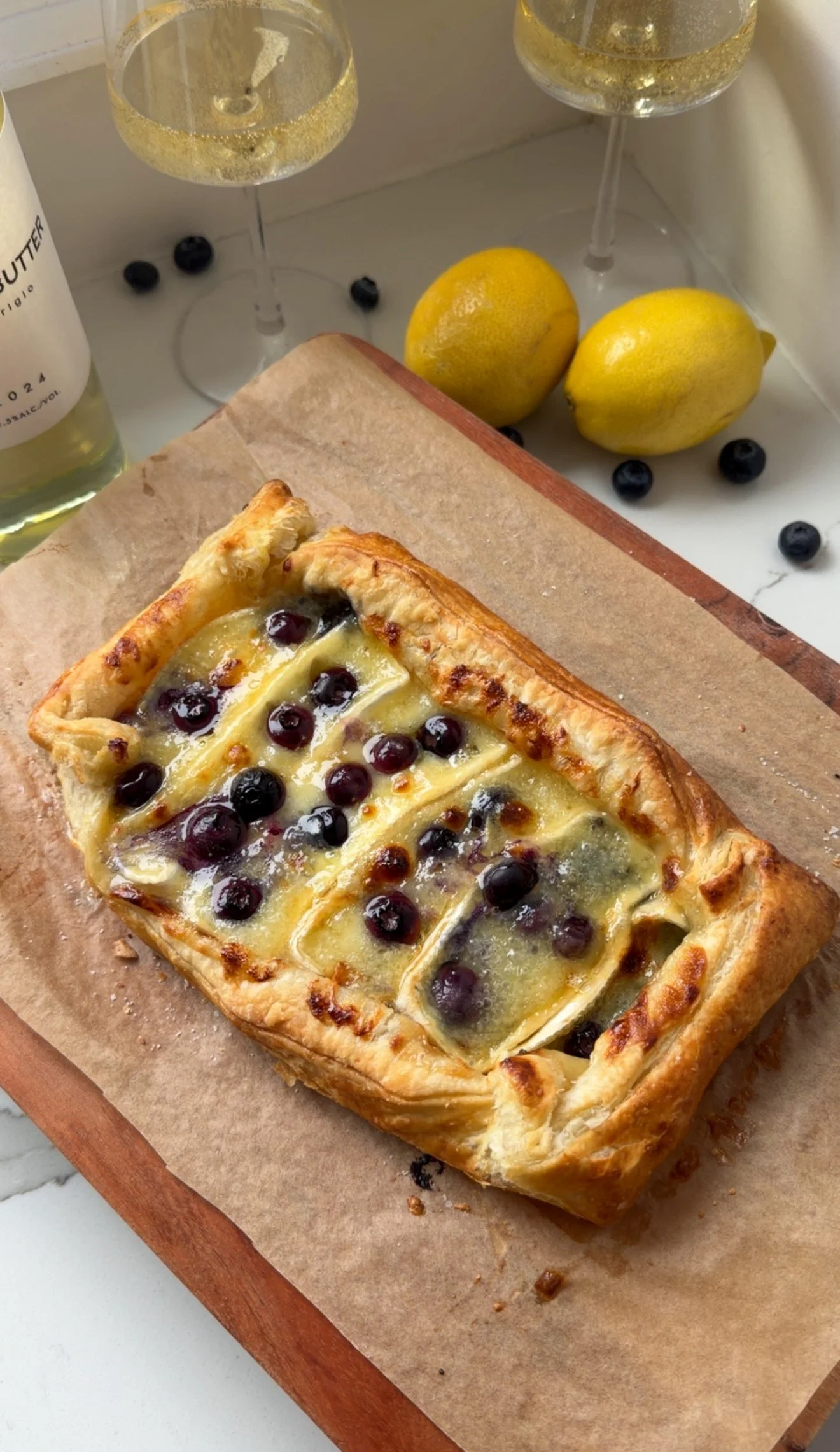 Brie Cheese Lemon &amp; Blueberry Galette
