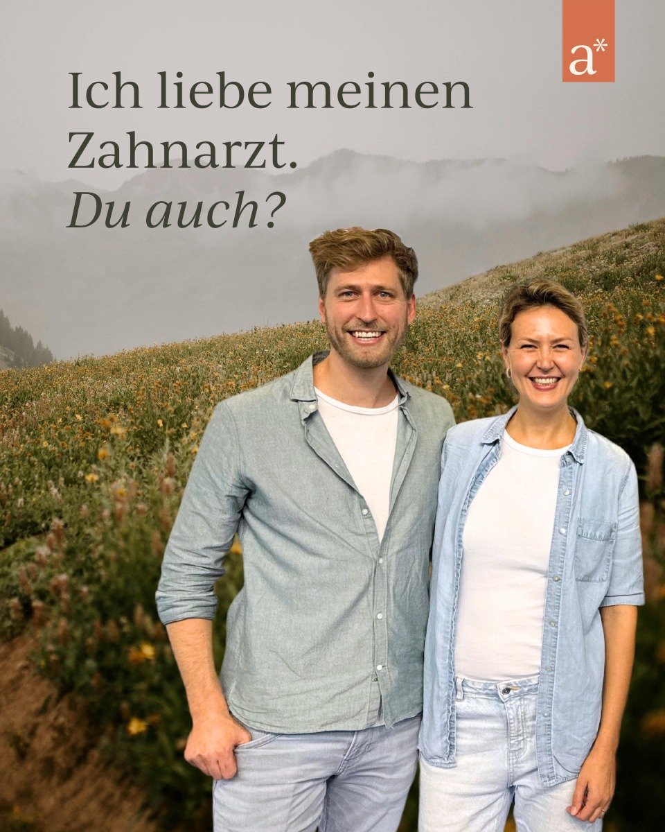 Im Juni ist &bdquo;Ich liebe meinen Zahnarzt&ldquo;-Tag 🦷
Und wir finden: Bei uns trifft das mehr als zu! (Nicht nur, weil wir beide Zahn&auml;rzte sind 😄)

Aber wie sieht&rsquo;s bei dir aus?
Freust du dich auf deinen n&auml;chsten Zahnarzttermin 