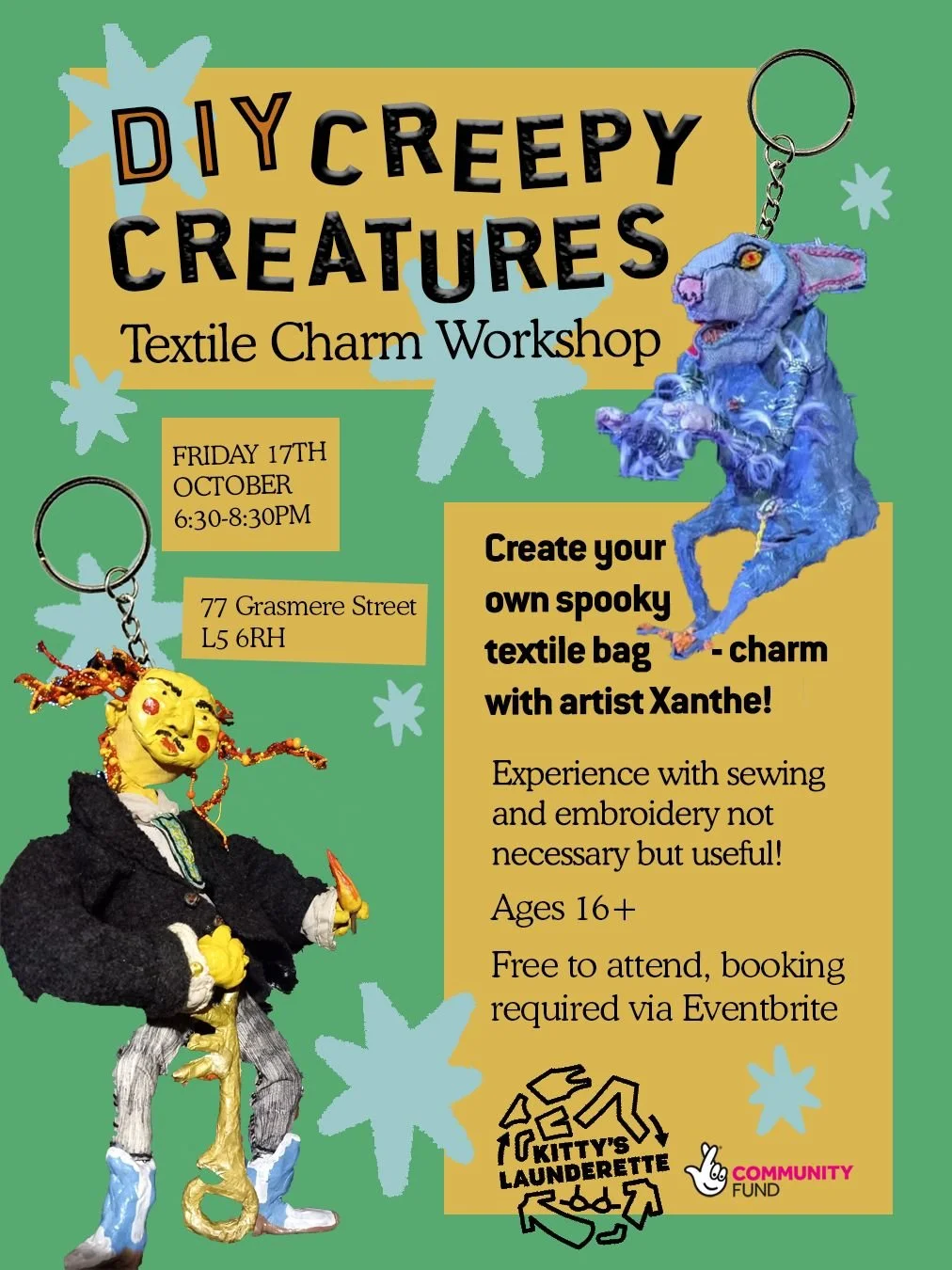 DIY Creepy Creatures, Textile Charm Workshop