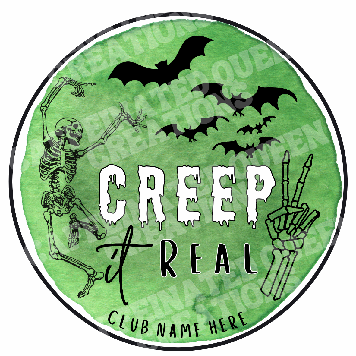 FULL COLOR HALLOWEEN GREEN CREEP IT REAL STICKER