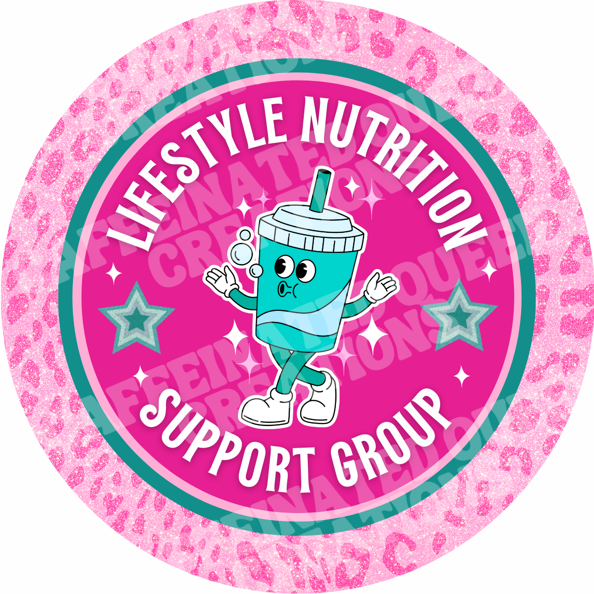 PINK GLITTER LEOPARD STICKER