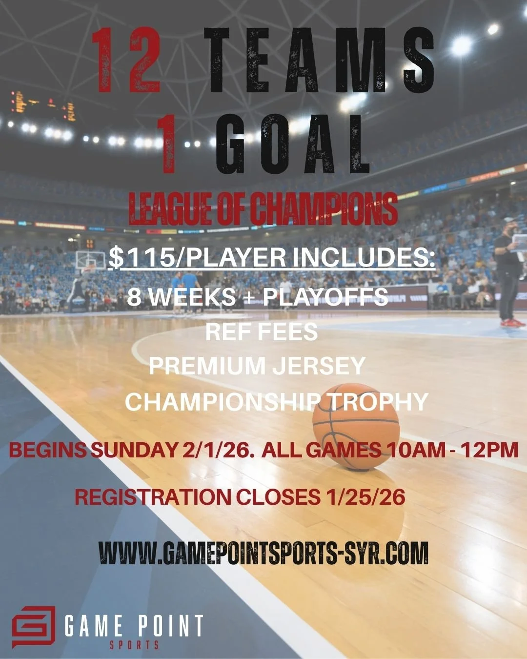 Game Point Sports: Indoor Basketball, Pickleball, & Volleyball CNY